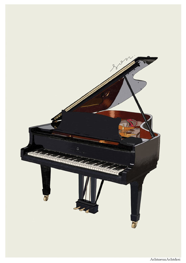 Vorderes Coverbild Illustrated Postcard Klavier