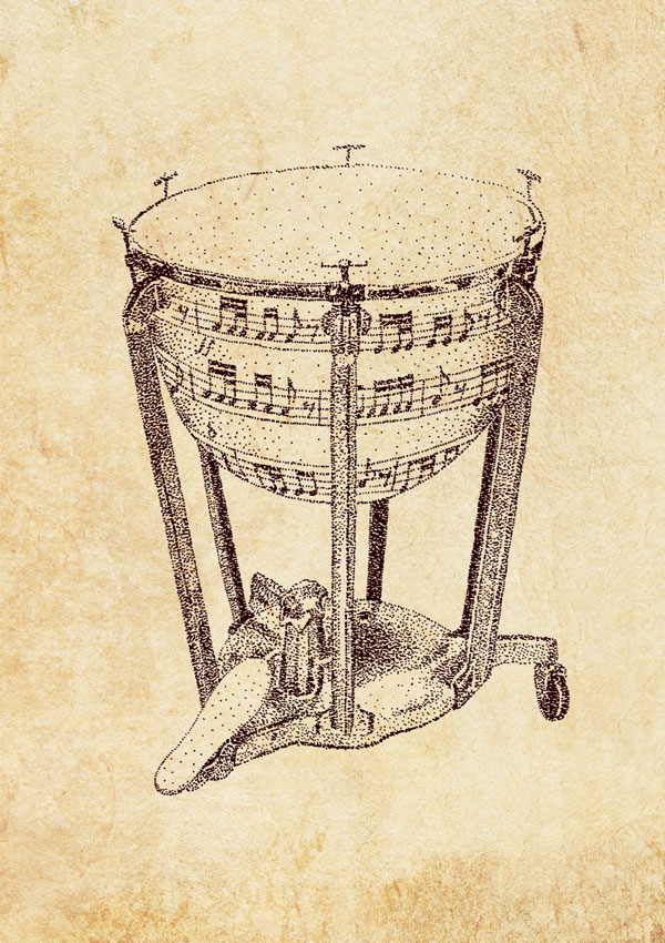 Vorderes Coverbild Pointillism Postcard Pauke