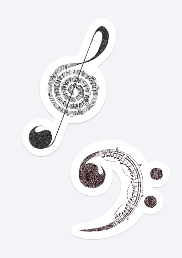 Vorderes Coverbild Clefs/Notenschlüssel Sticker (VE je 4 St.)