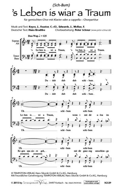 Vorderes Coverbild Keyes, Feaster etc., dt. H. Bradtke, G. Sigl S Leben is wia Traum