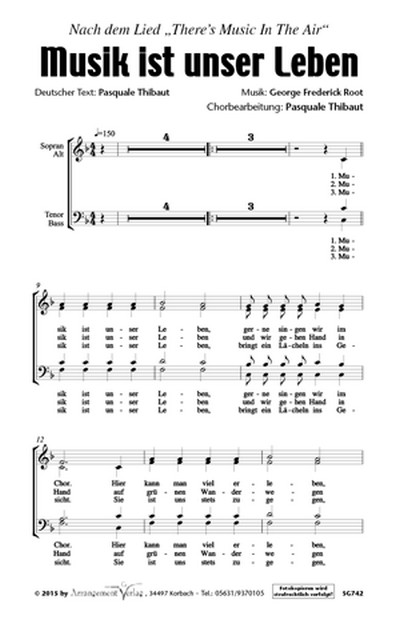 Vorderes Coverbild G.F. Root Musik ist unser Leben (vierstimmig)