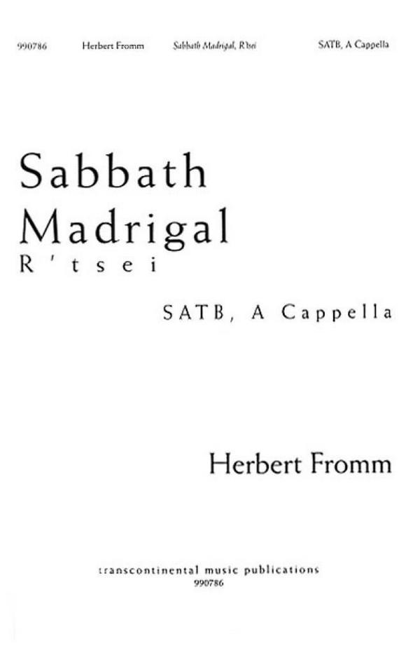 Vorderes Coverbild Herbert Fromm, Sabbath Madrigal