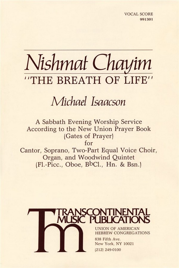 Vorderes Coverbild Nishmat Chayim The Breath of Life