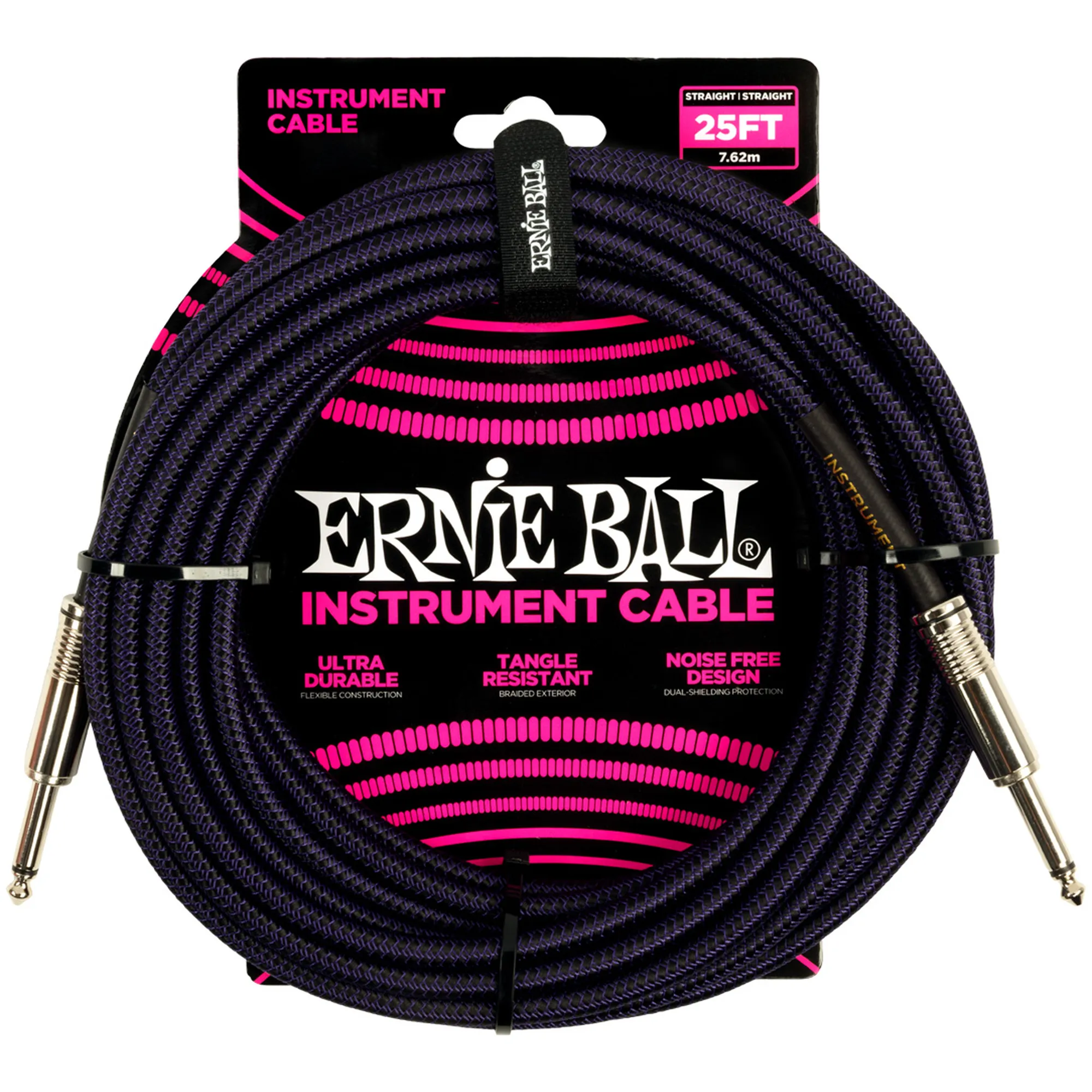 Ernie Ball EB6397 violett/schwarz 7,62 Meter