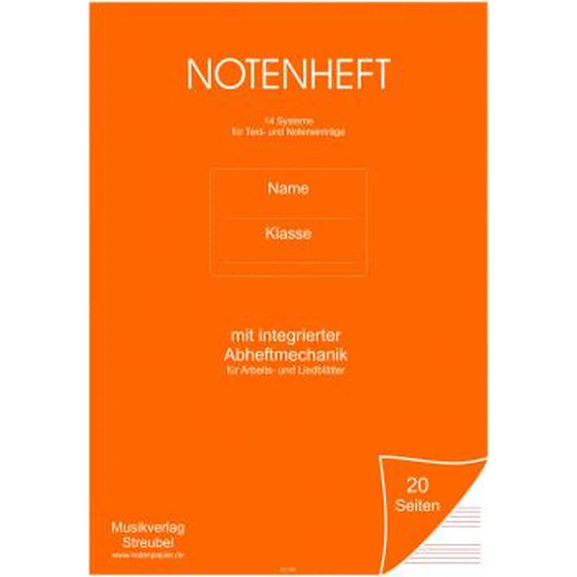 Notenheft mit integrierter Abheftmechanik