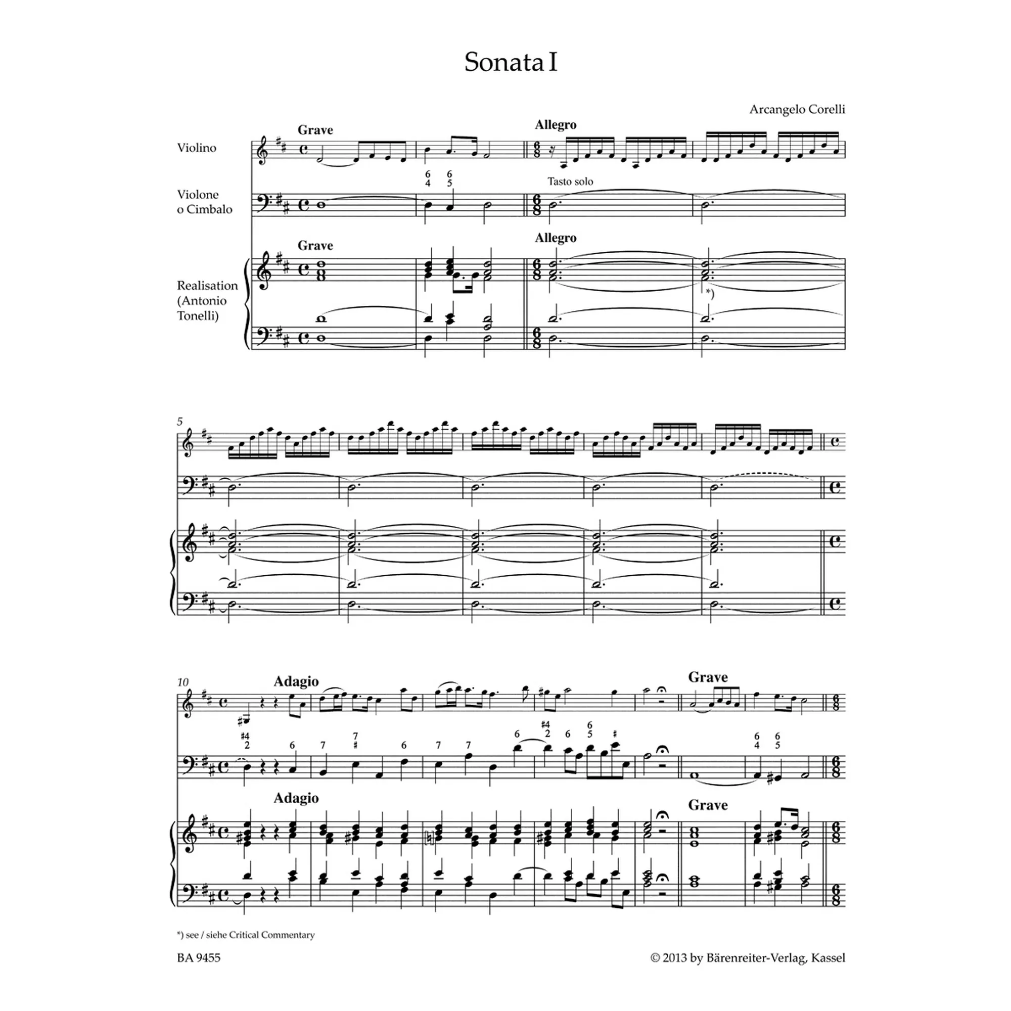 Sonaten für Violine und Basso continuo, Band 1