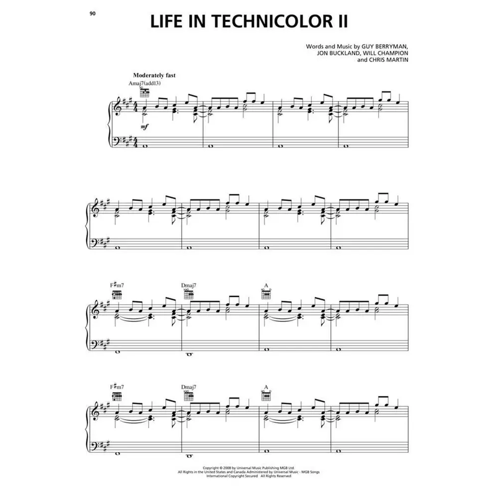 Coldplay Sheet Music Collection