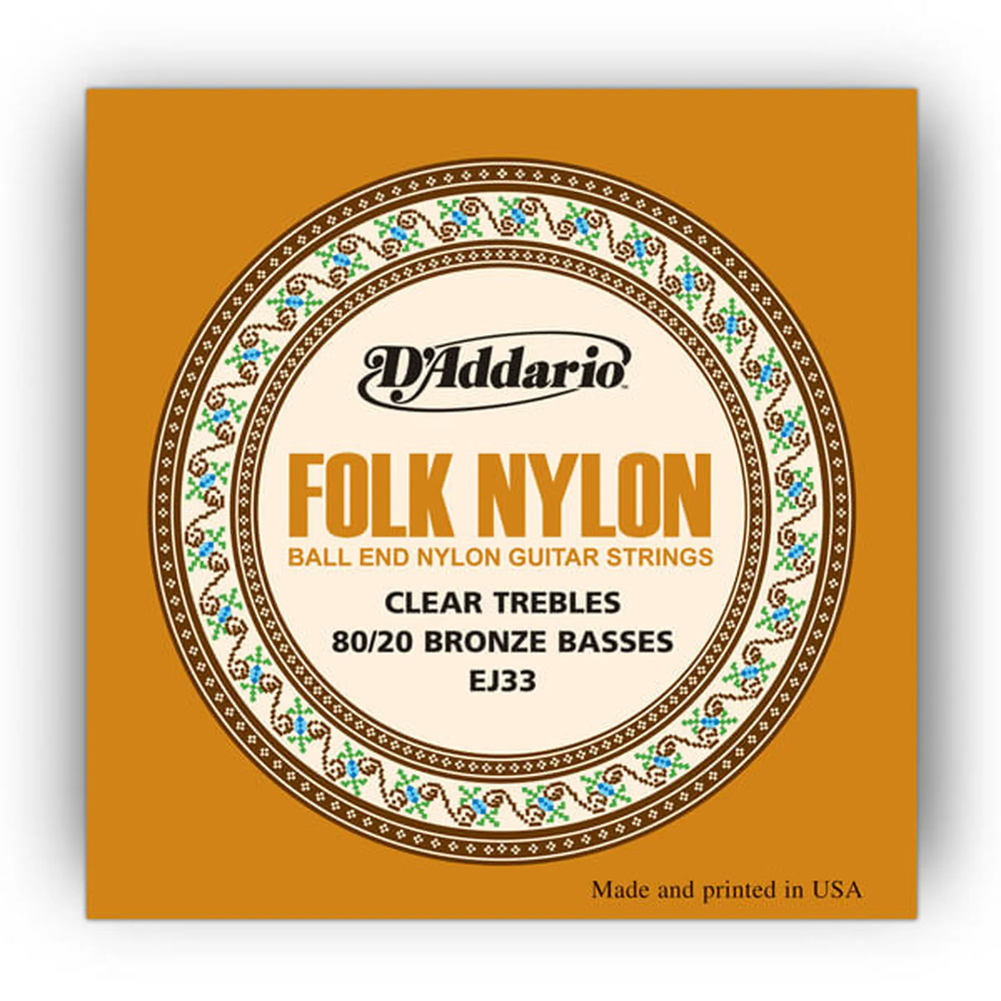 D´Addario EJ33 Folk Nylon Bronze/Clear