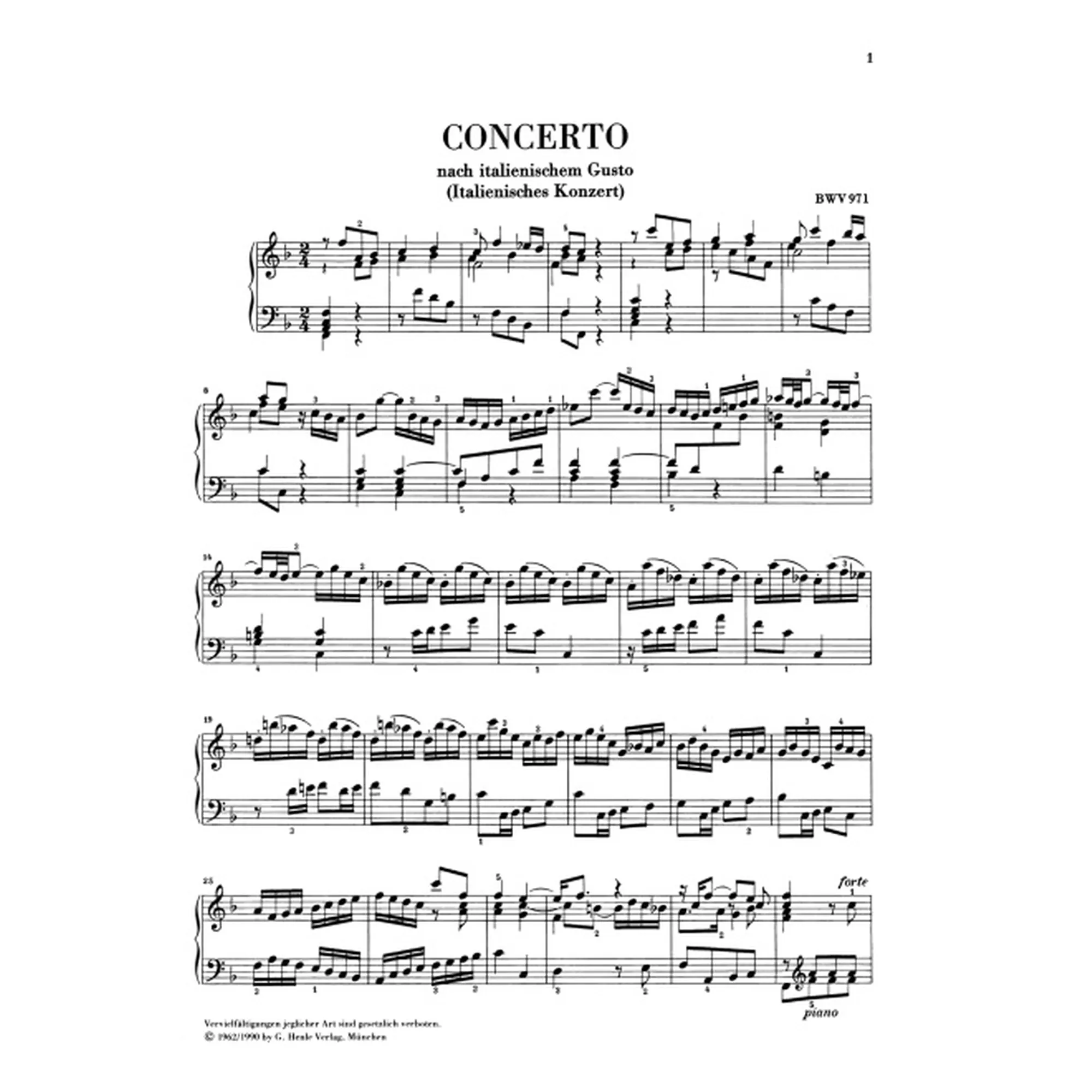 Italienisches Konzert BWV 971