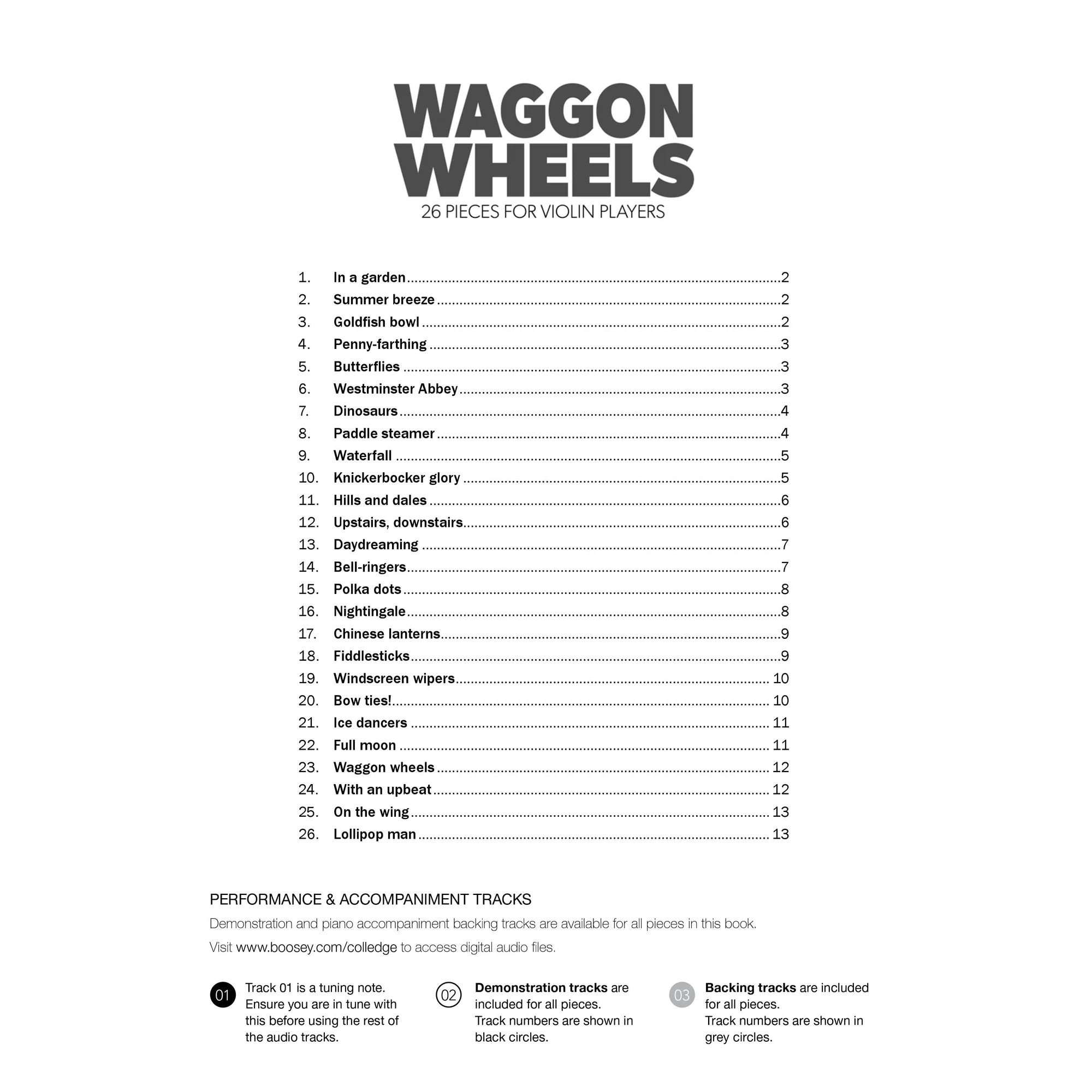 Waggon Wheels - 26 pieces for violin players