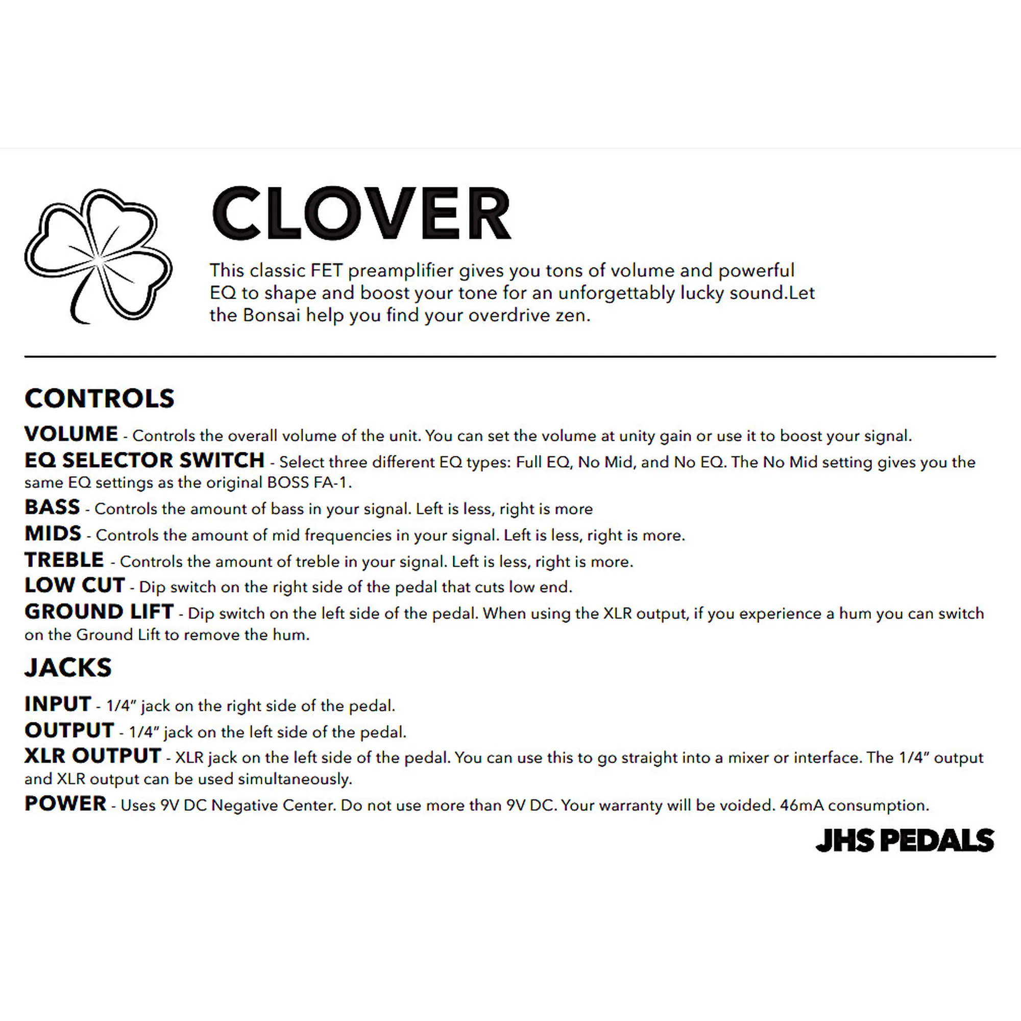 JHS Pedals Clover