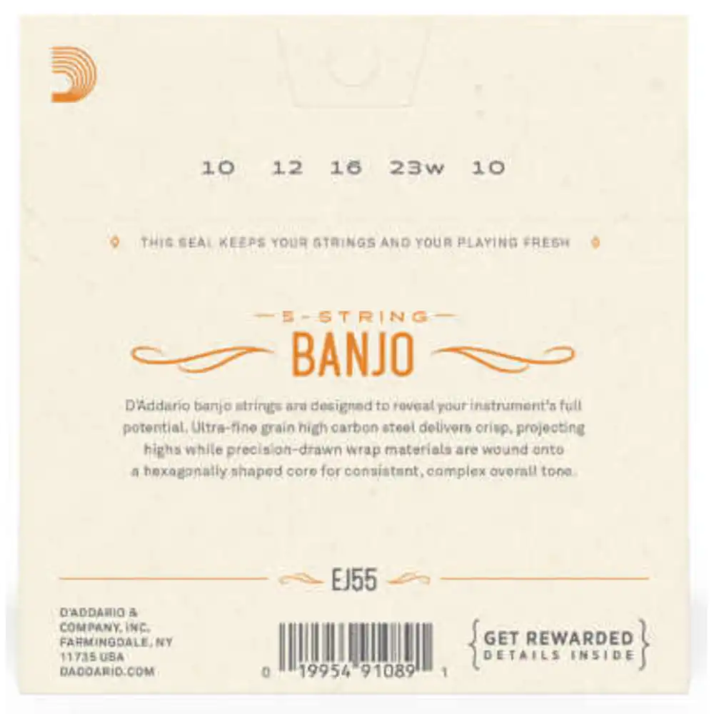 D´Addario EJ55 Tenor Banjo 5-String Med