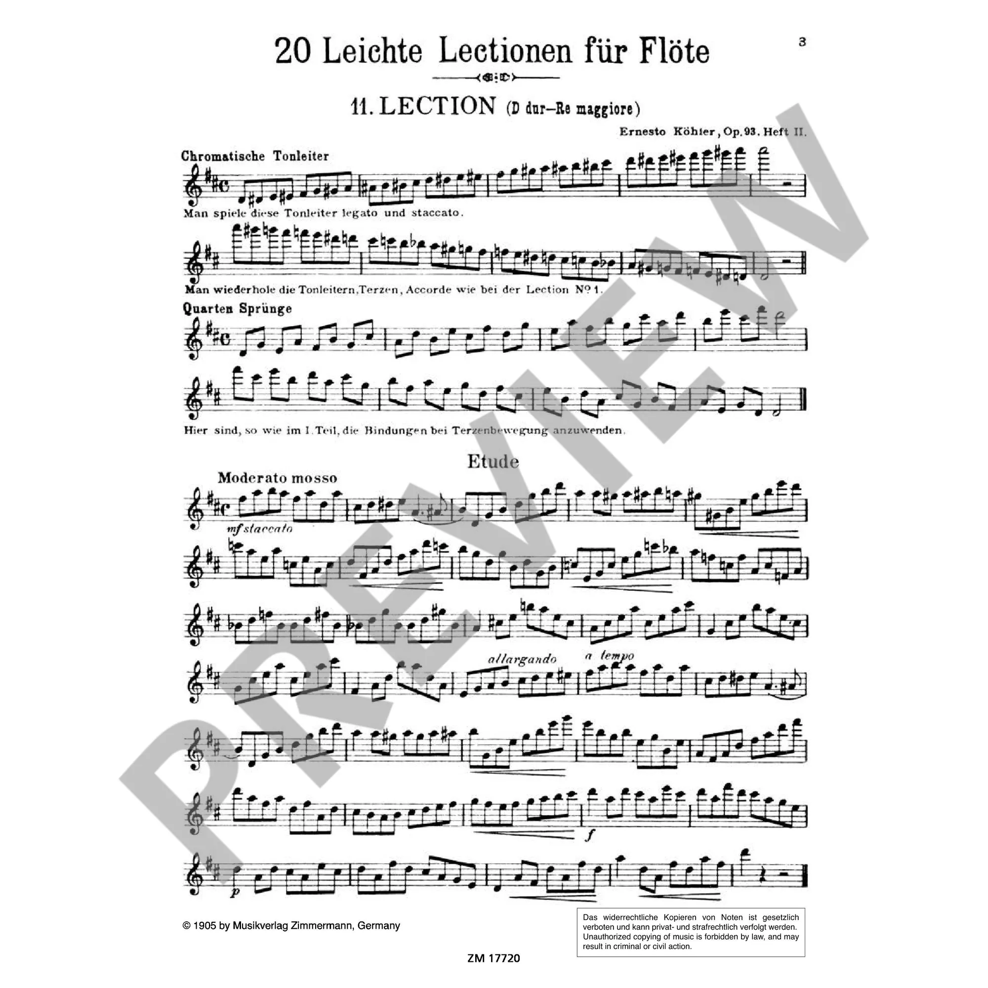20 leichte und melodische Lektionen op. 93, Heft 2