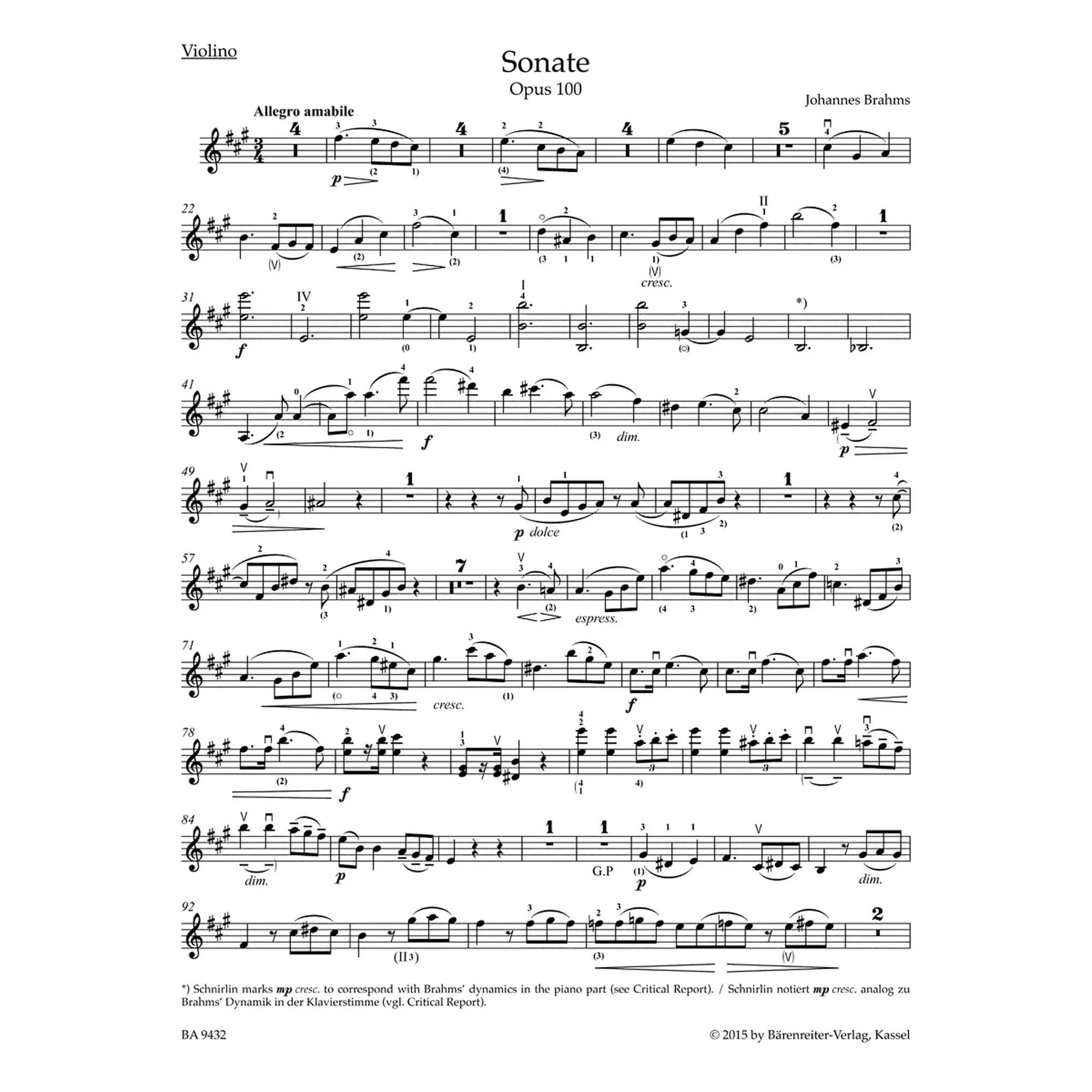 Sonate in A, op. 100