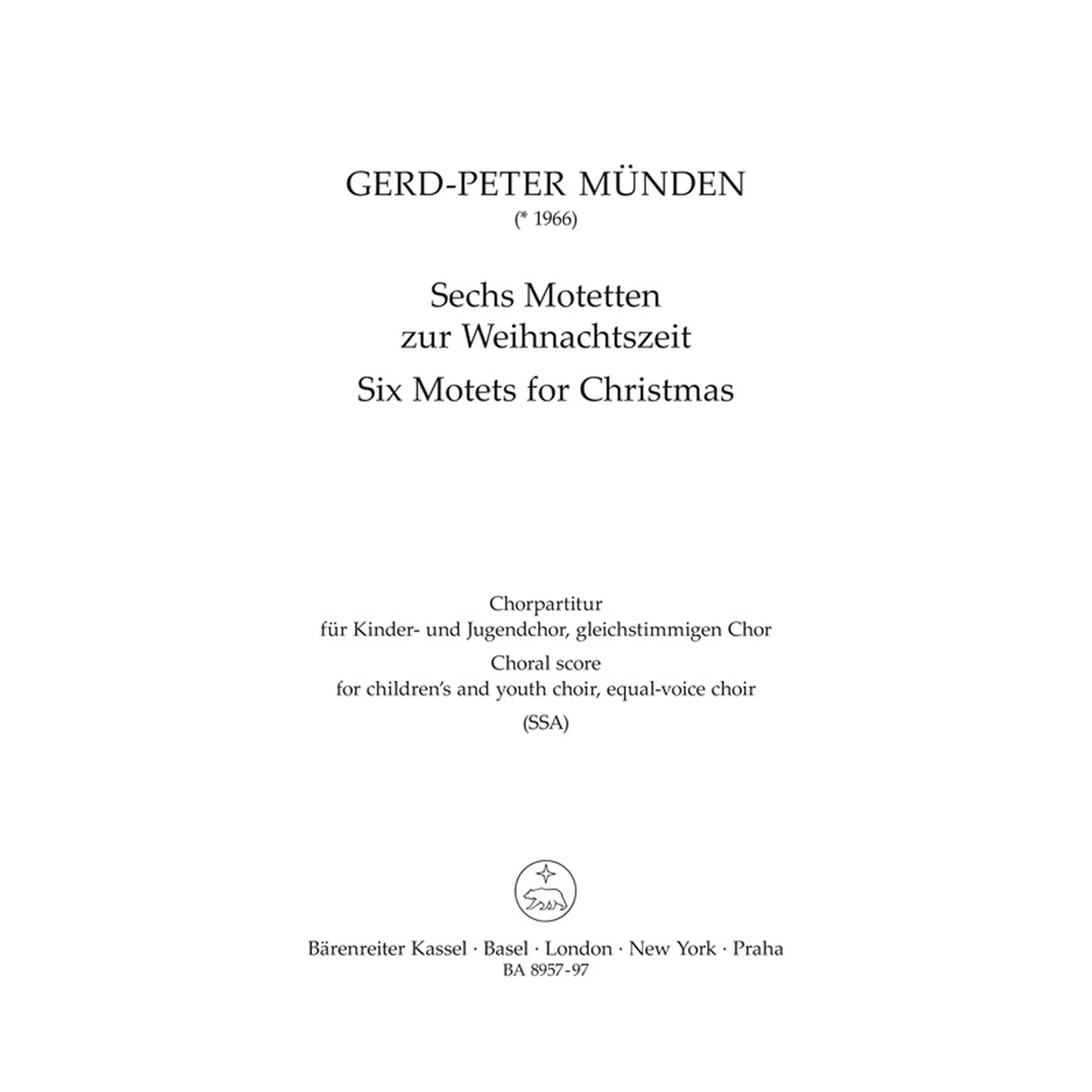 Sechs Motetten zur Weihnachtszeit