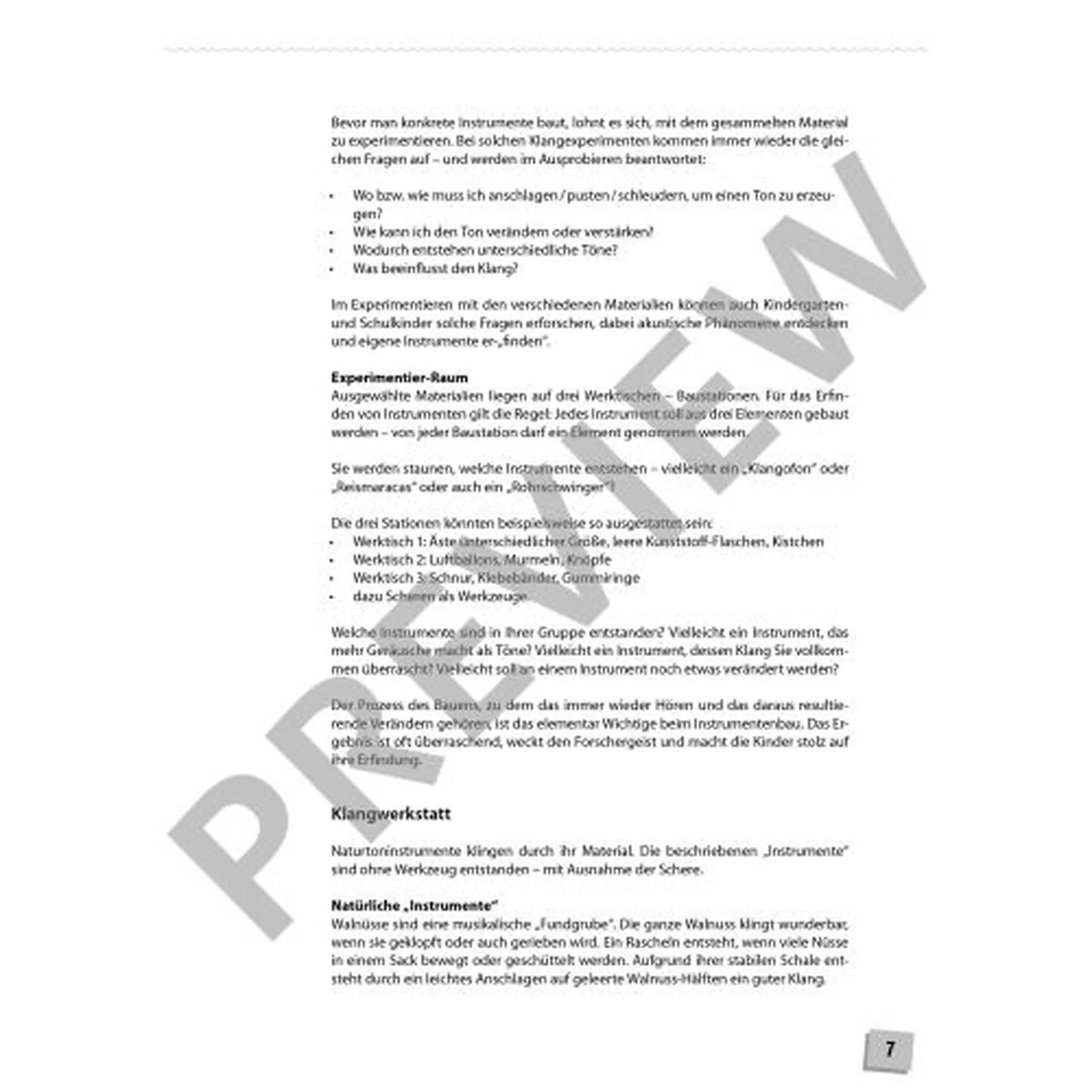 Mit Kindern Instrumente bauen