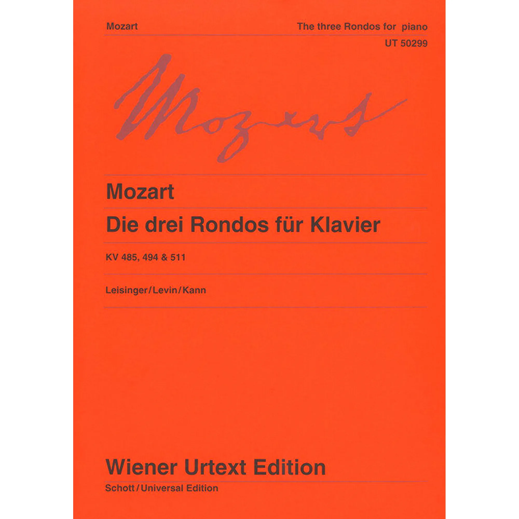Die drei Rondos für Klavier KV 485, 494, 511