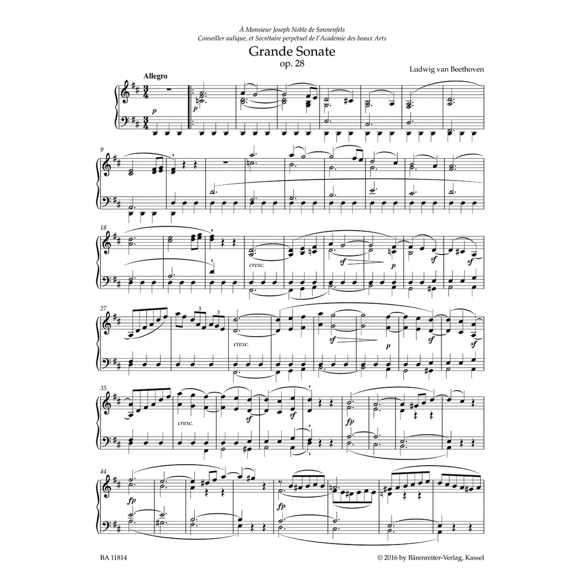 Sonate in D-Dur, op. 28 (Pastorale)