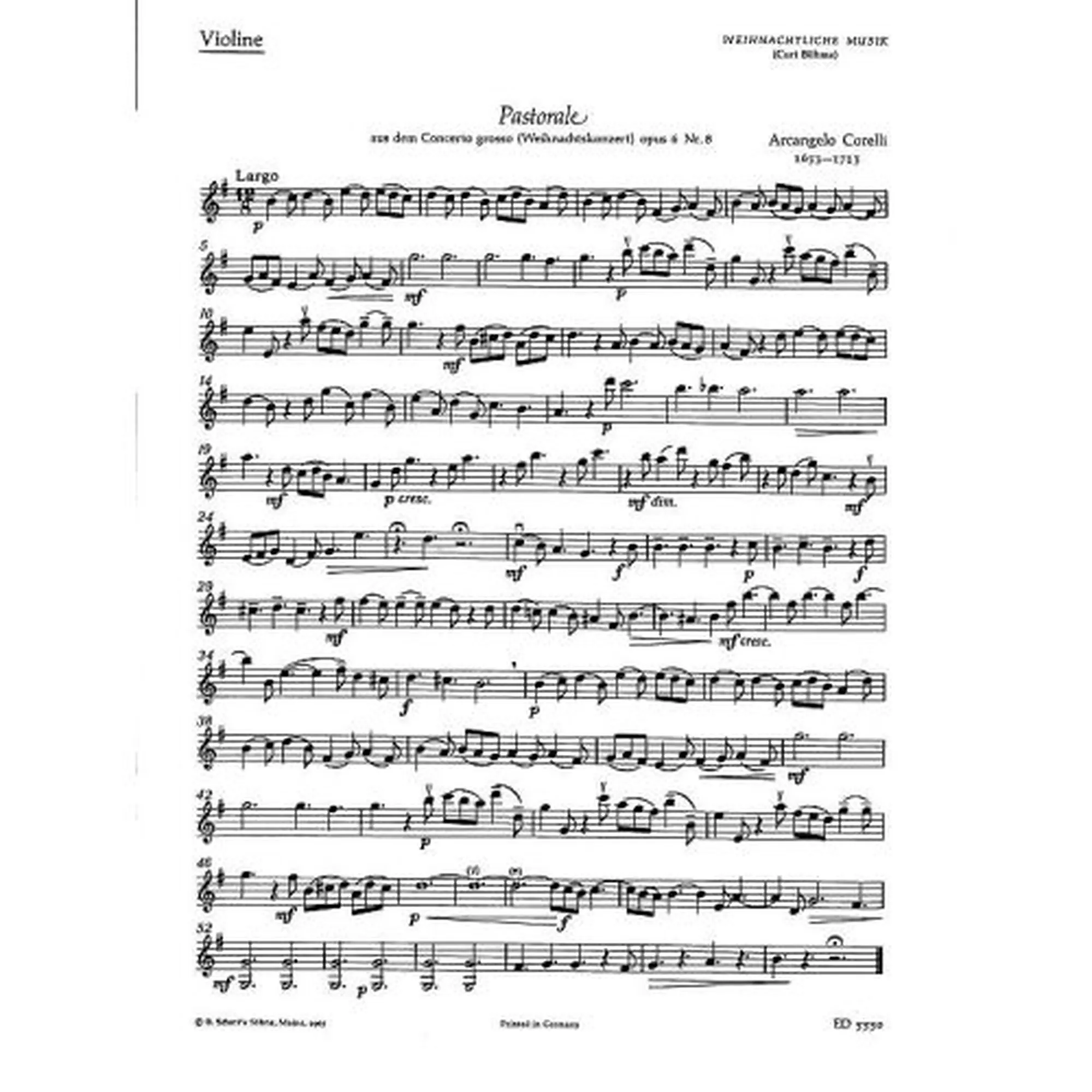 Weihnachtliche Musik - Violine