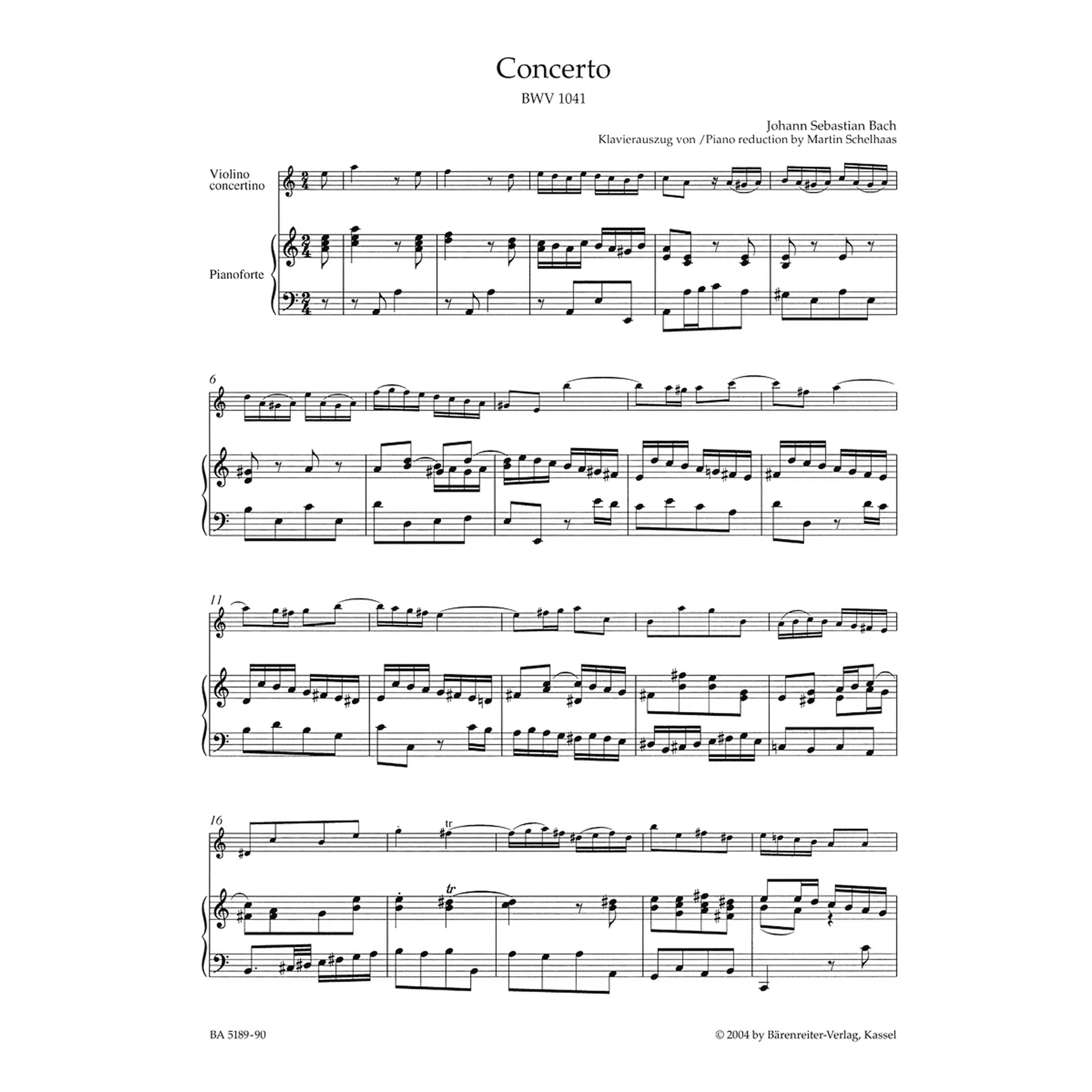 Konzert a-Moll BWV 1041