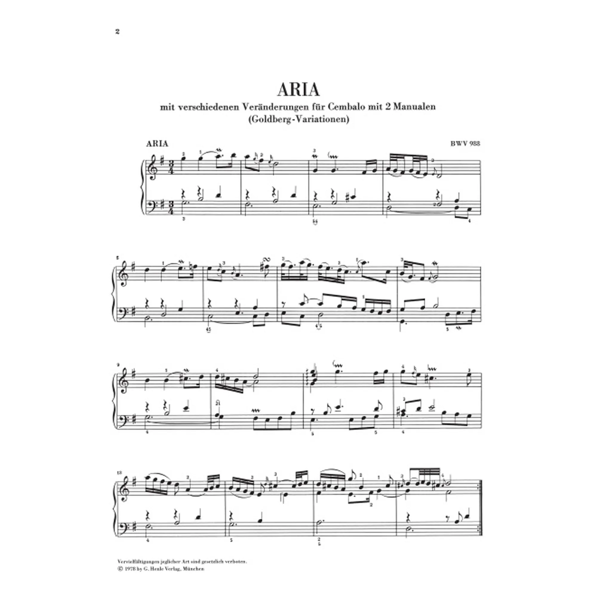 Goldberg Variationen BWV 988