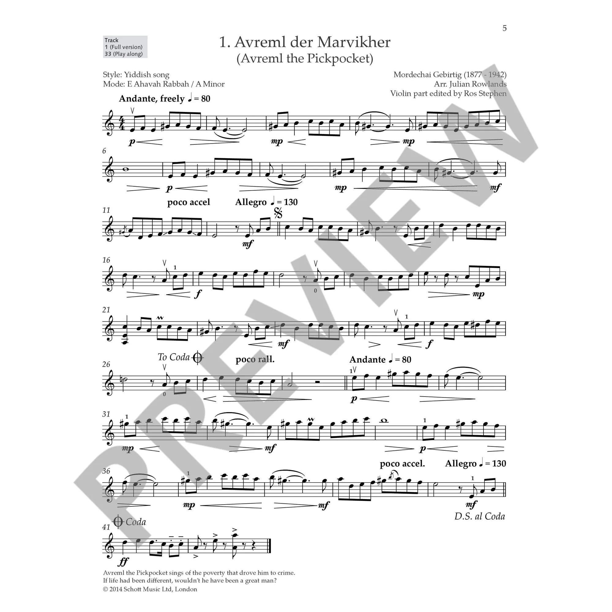 Klezmer Fiddle Tunes