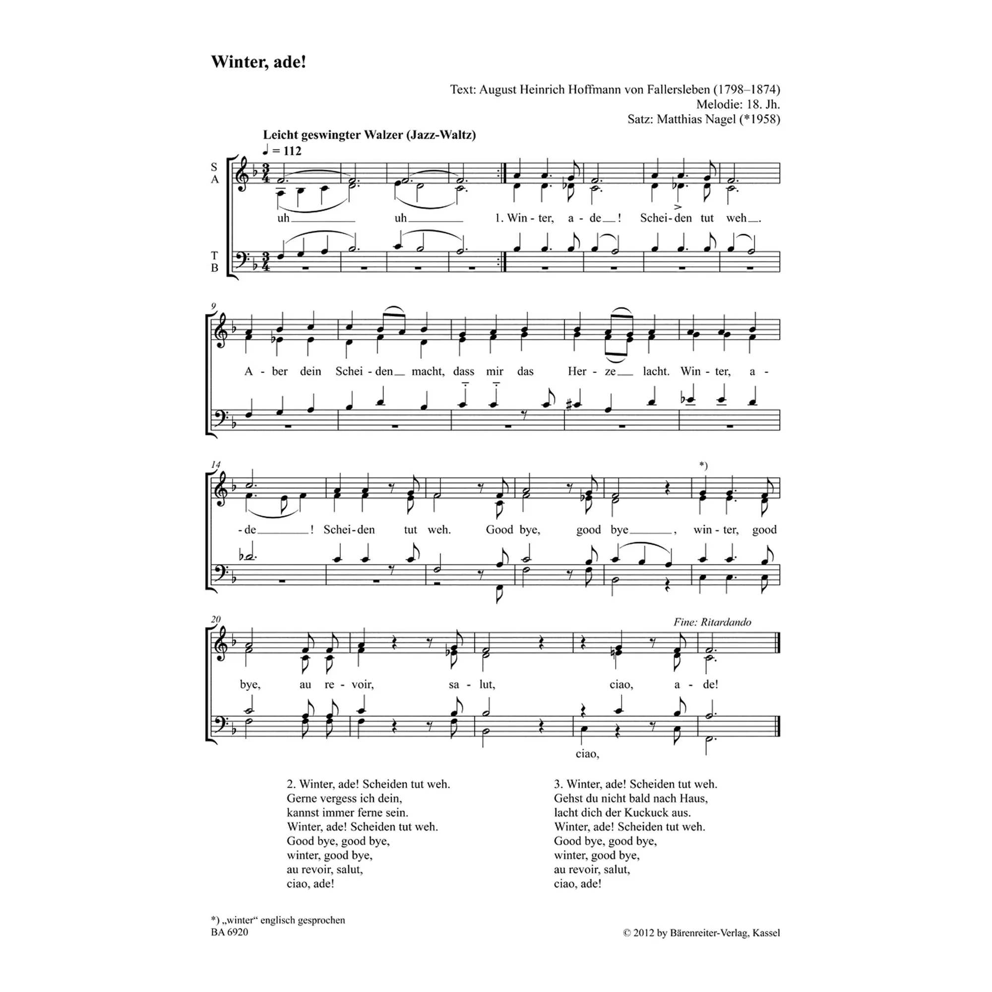 Chorbuch Unsere Volkslieder