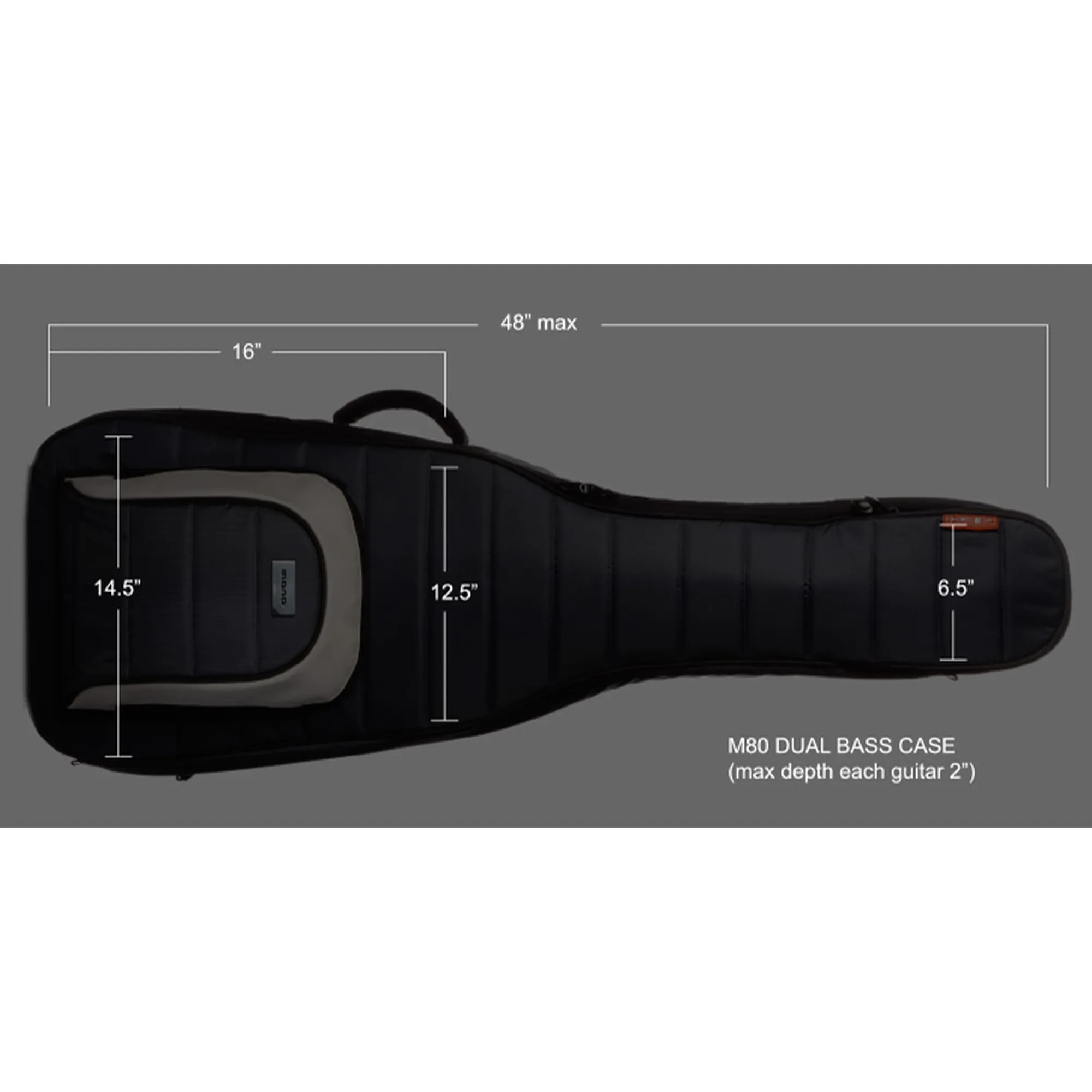 MONO Cases M80-2B-BLK Dual Bass - Black
