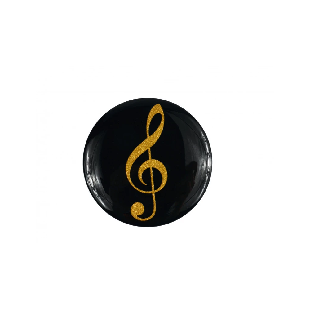 agifty Magnet Button: Violinschlüssel Gold Glitter