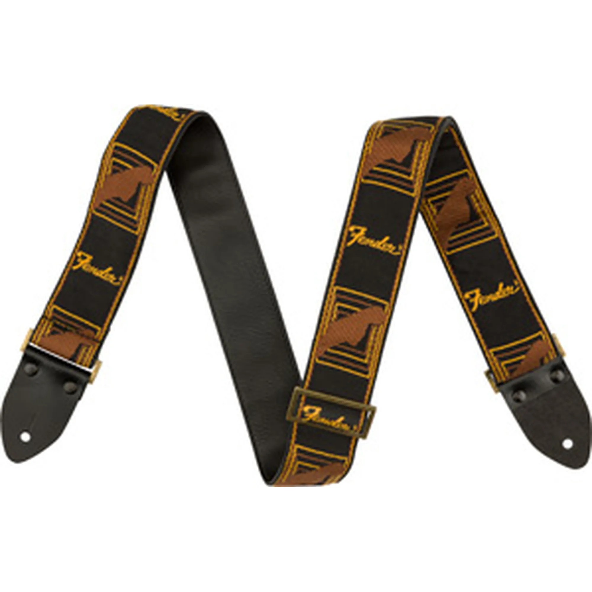 Fender BLK/YLW/BRN Vintage Mono Strap