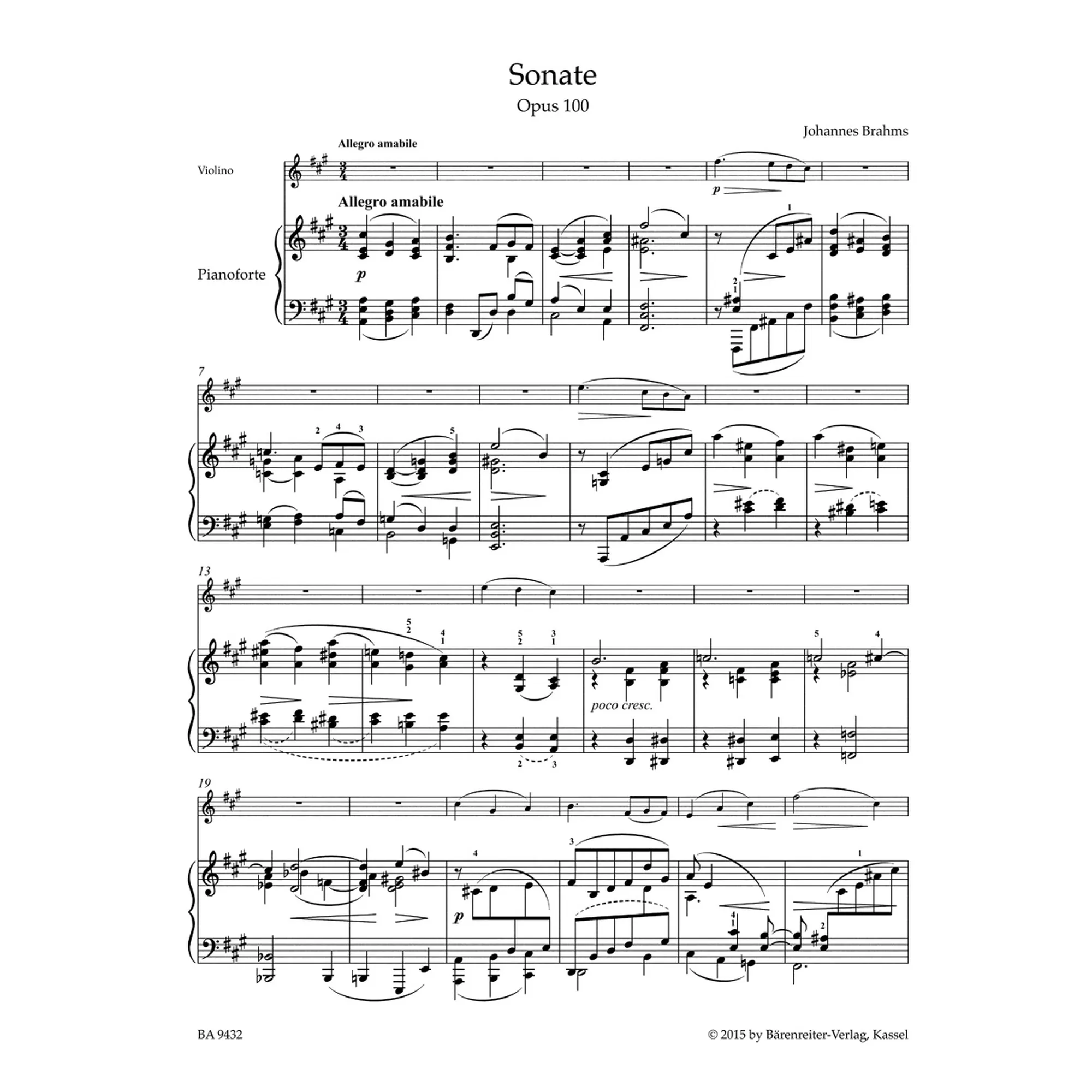 Sonate in A, op. 100