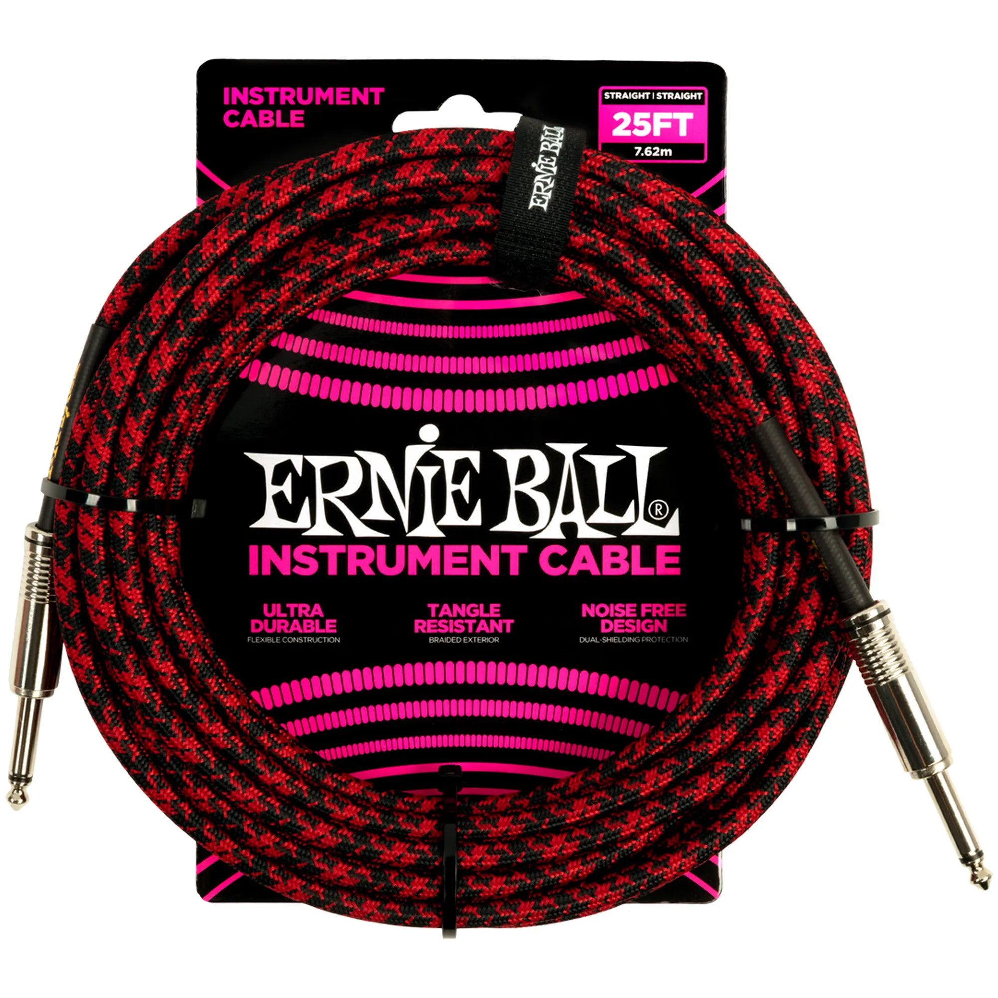 Ernie Ball EB6398 rot/schwarz 7,62 Meter