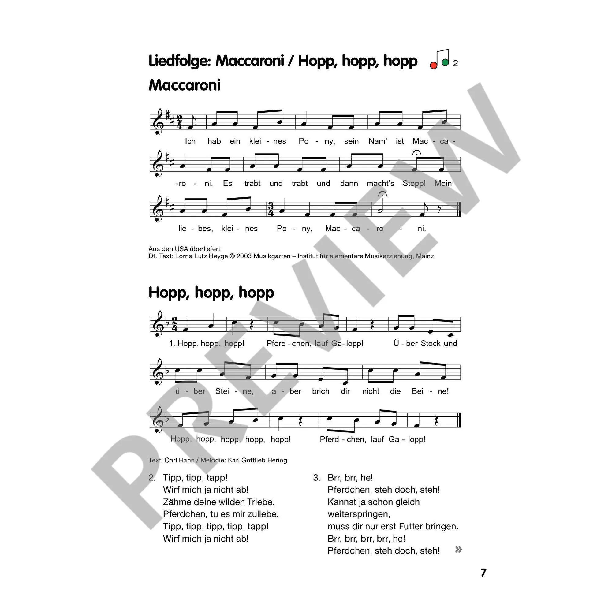 Für Babys - Liederheft 1