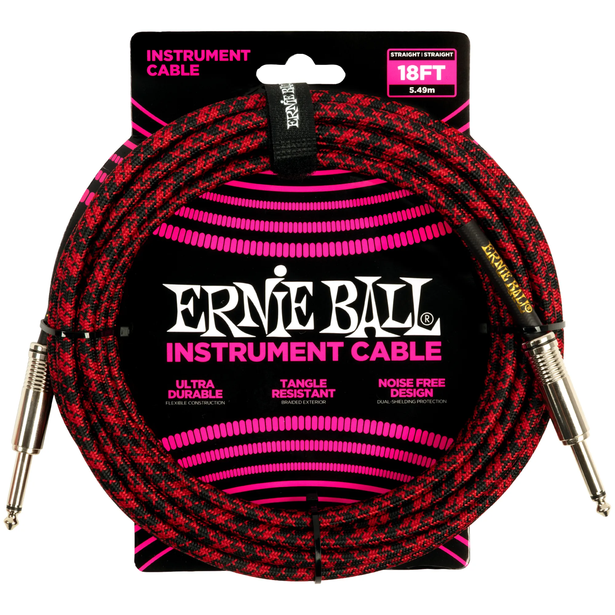 Ernie Ball EB6396 Rot/Schwarz 5,48 Meter