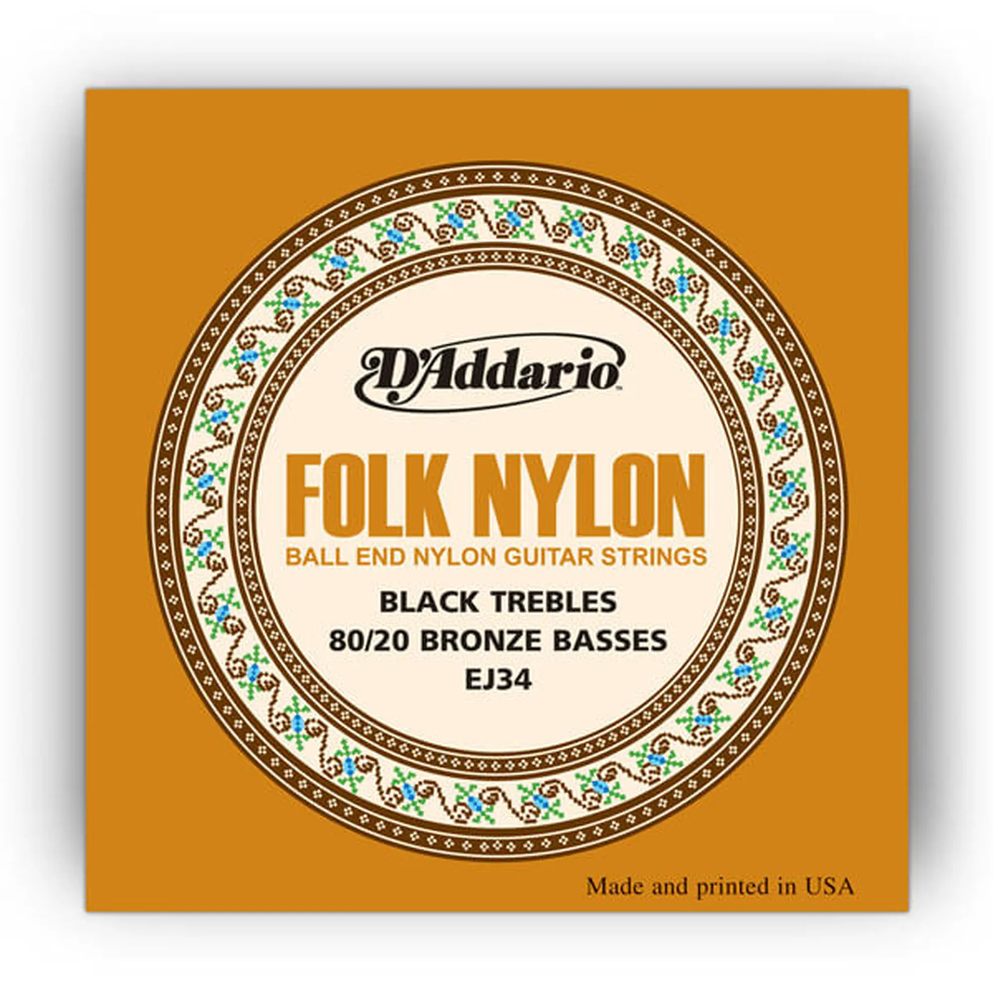 D´Addario EJ34 Folk Nylon Bronze/Black