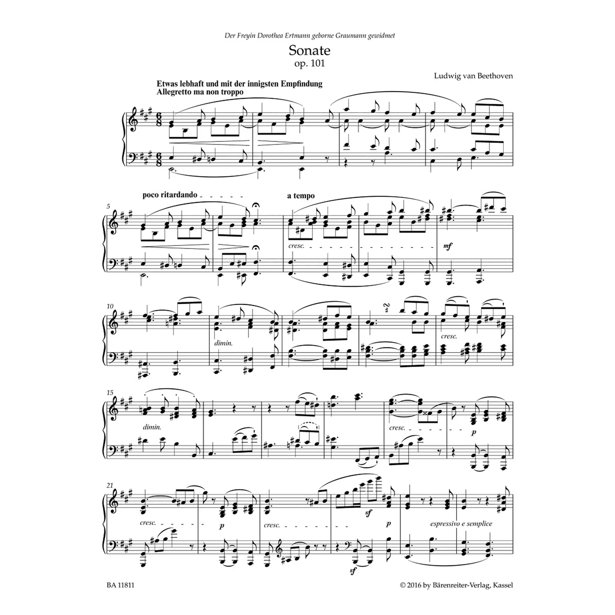 Sonate in A op. 101