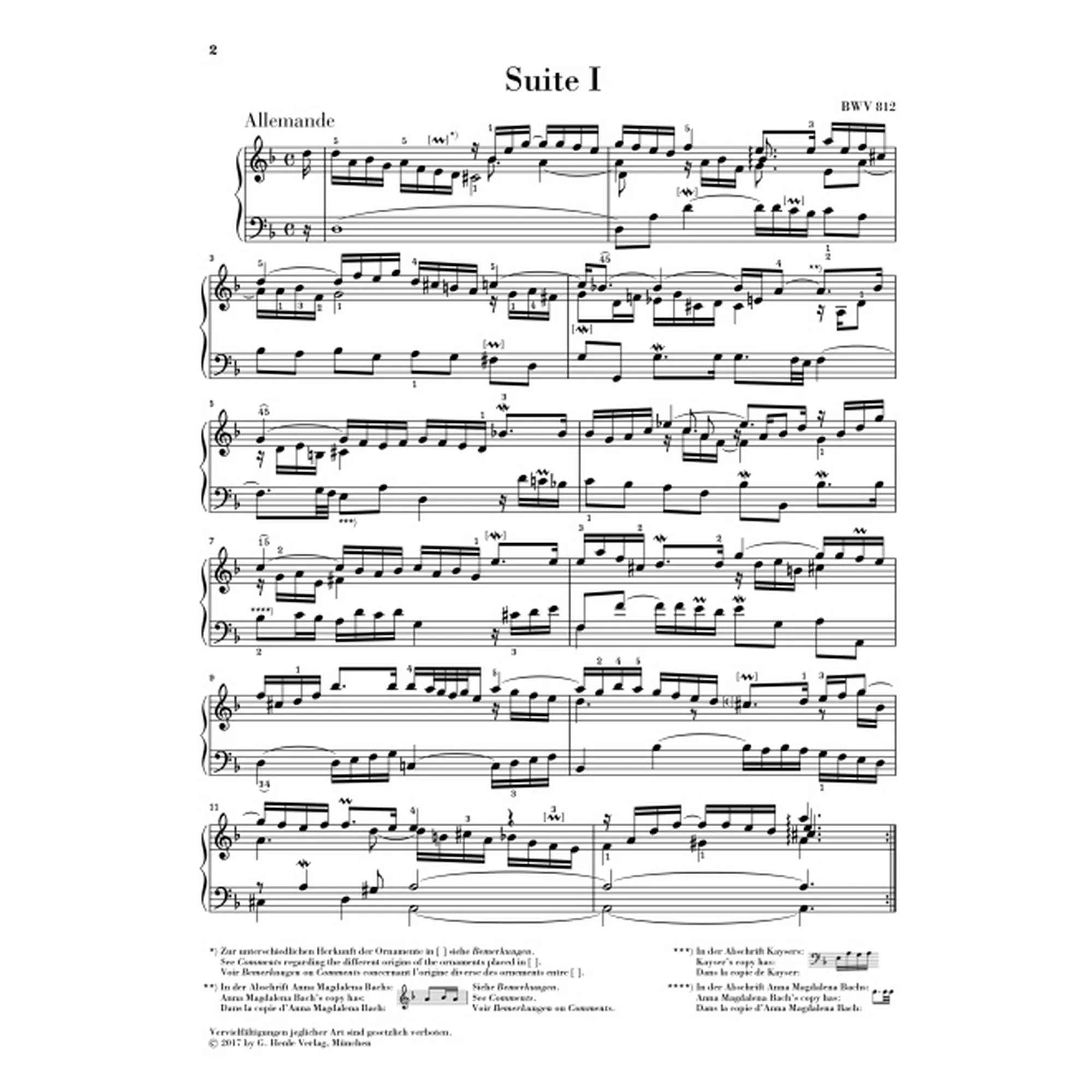 Französische Suiten BWV 812-817