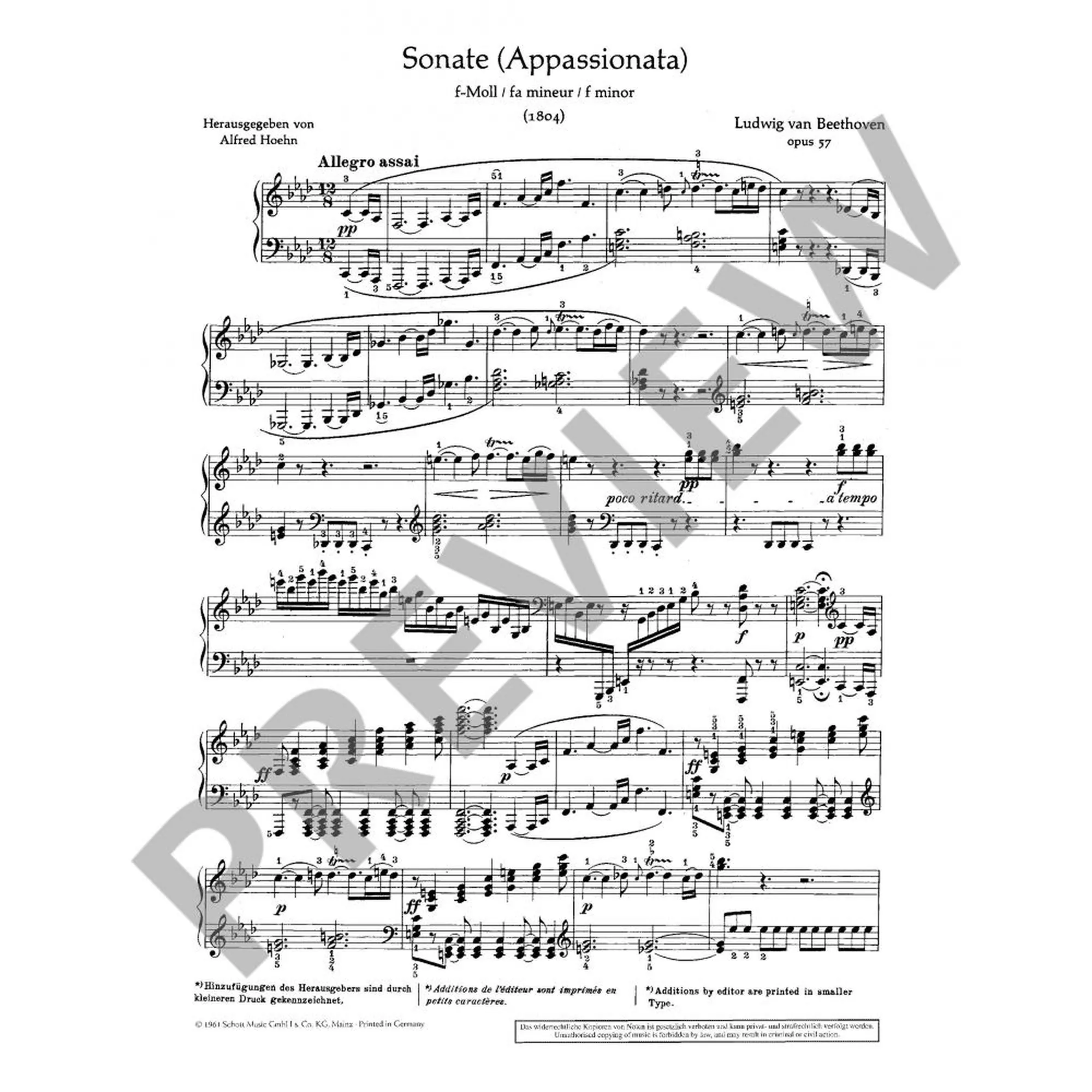 Sonate 23 f-moll op 57 (Appassionata)