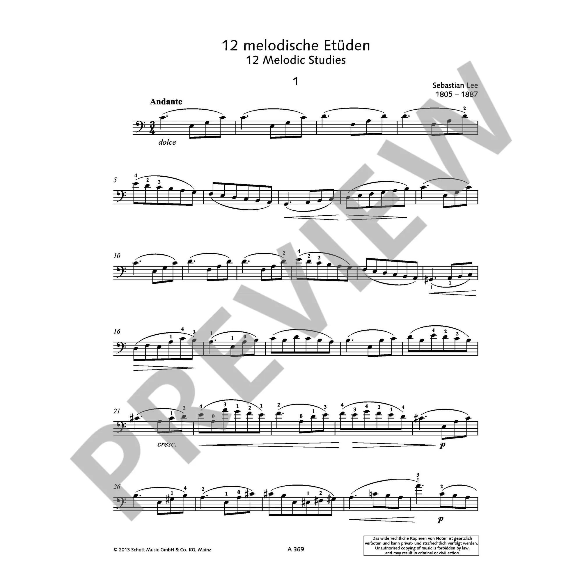 12 melodische Etüden op. 113