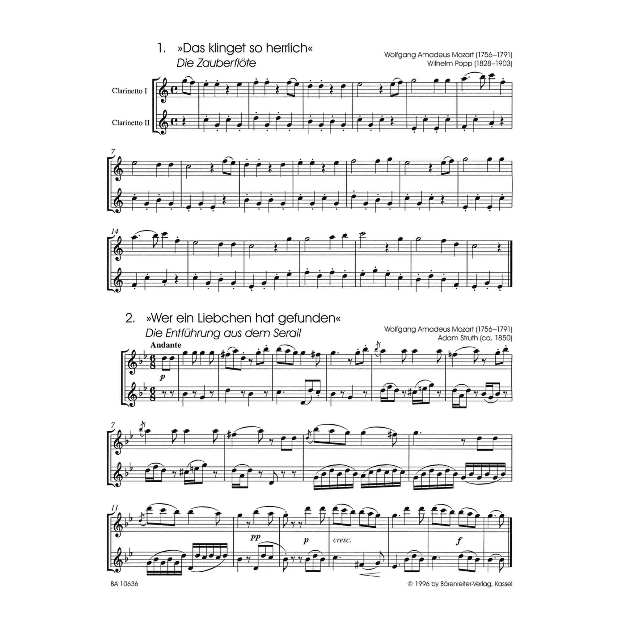 Classic Hits - Duette Klarinette