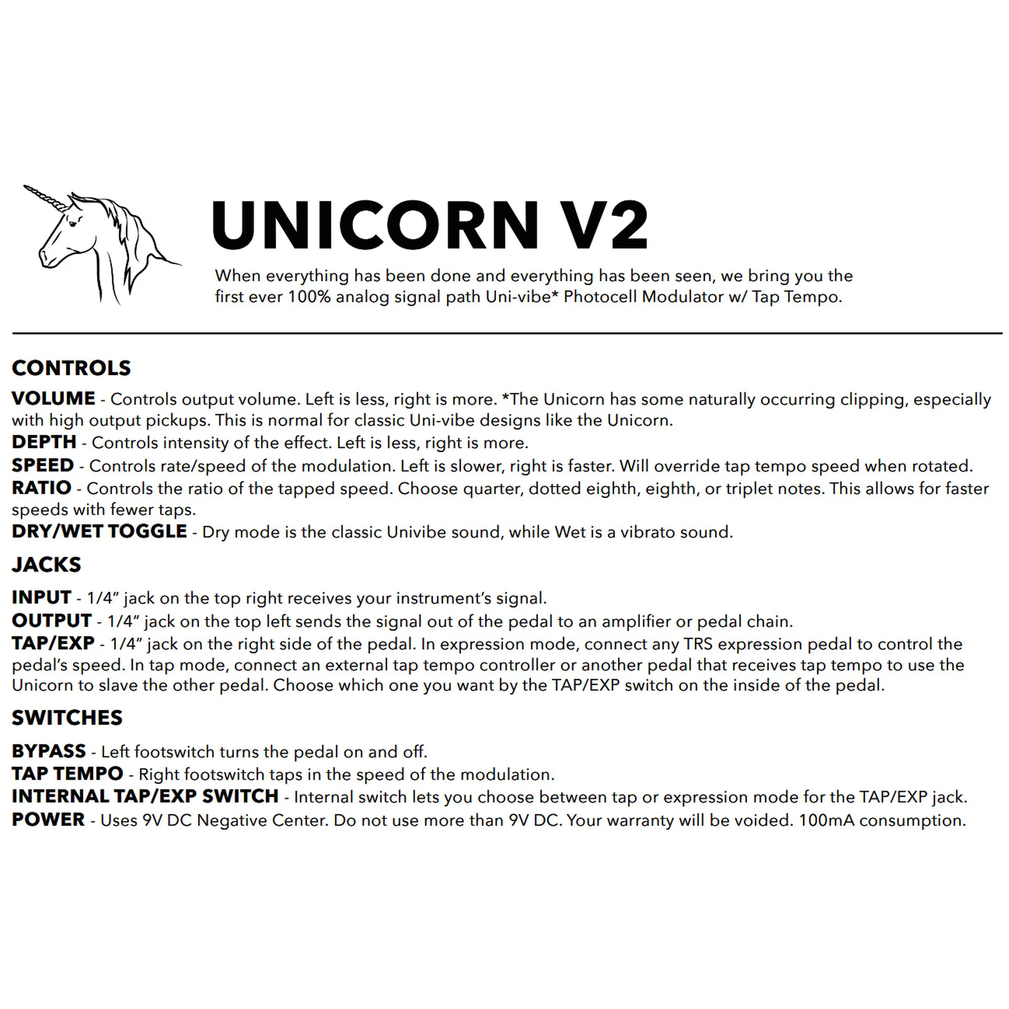 JHS Pedals Unicorn V2