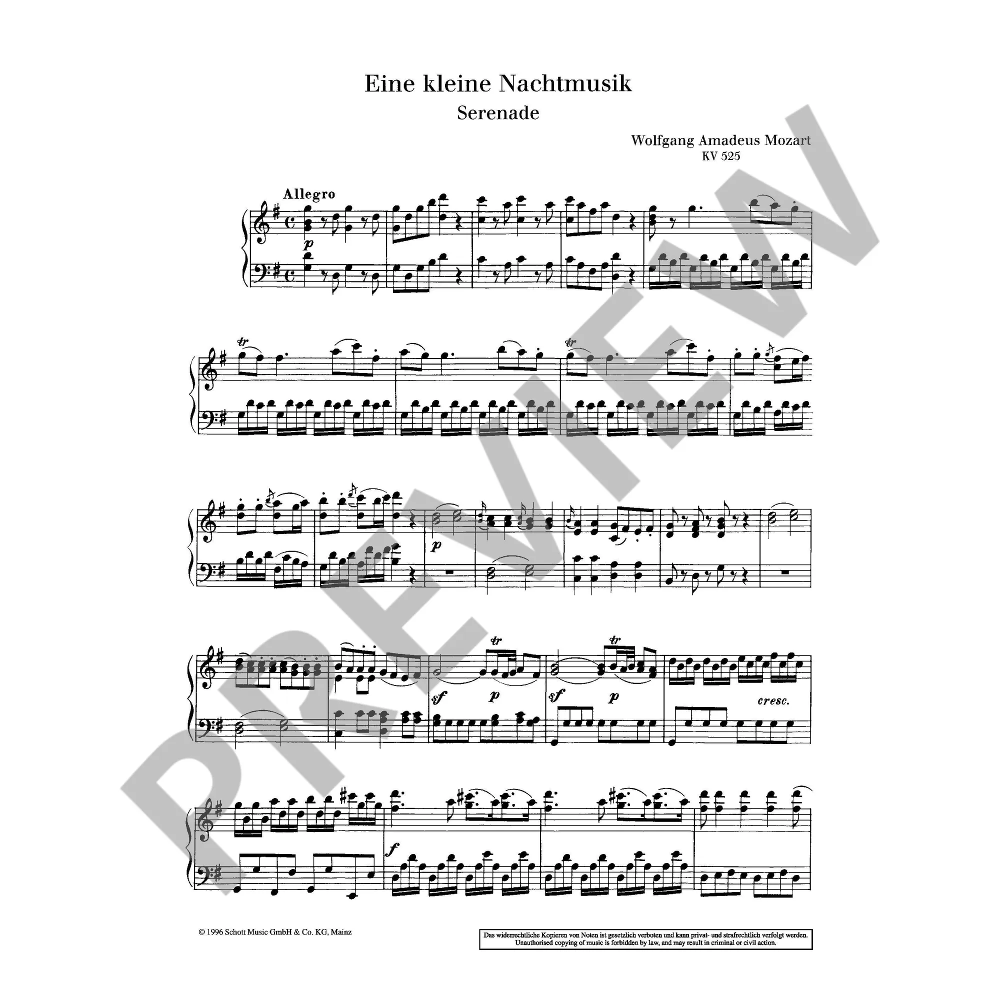 Eine kleine Nachtmusik G-Dur KV 525