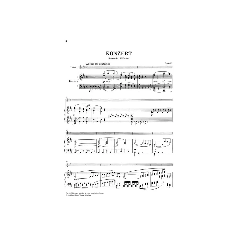 Konzert D-Dur Op 61