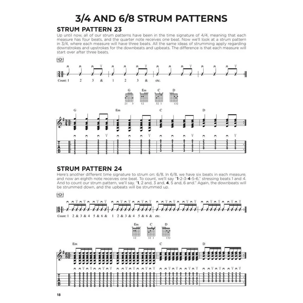 First 50 Strum Patterns You Should Play on Guitar (+Online-Video)