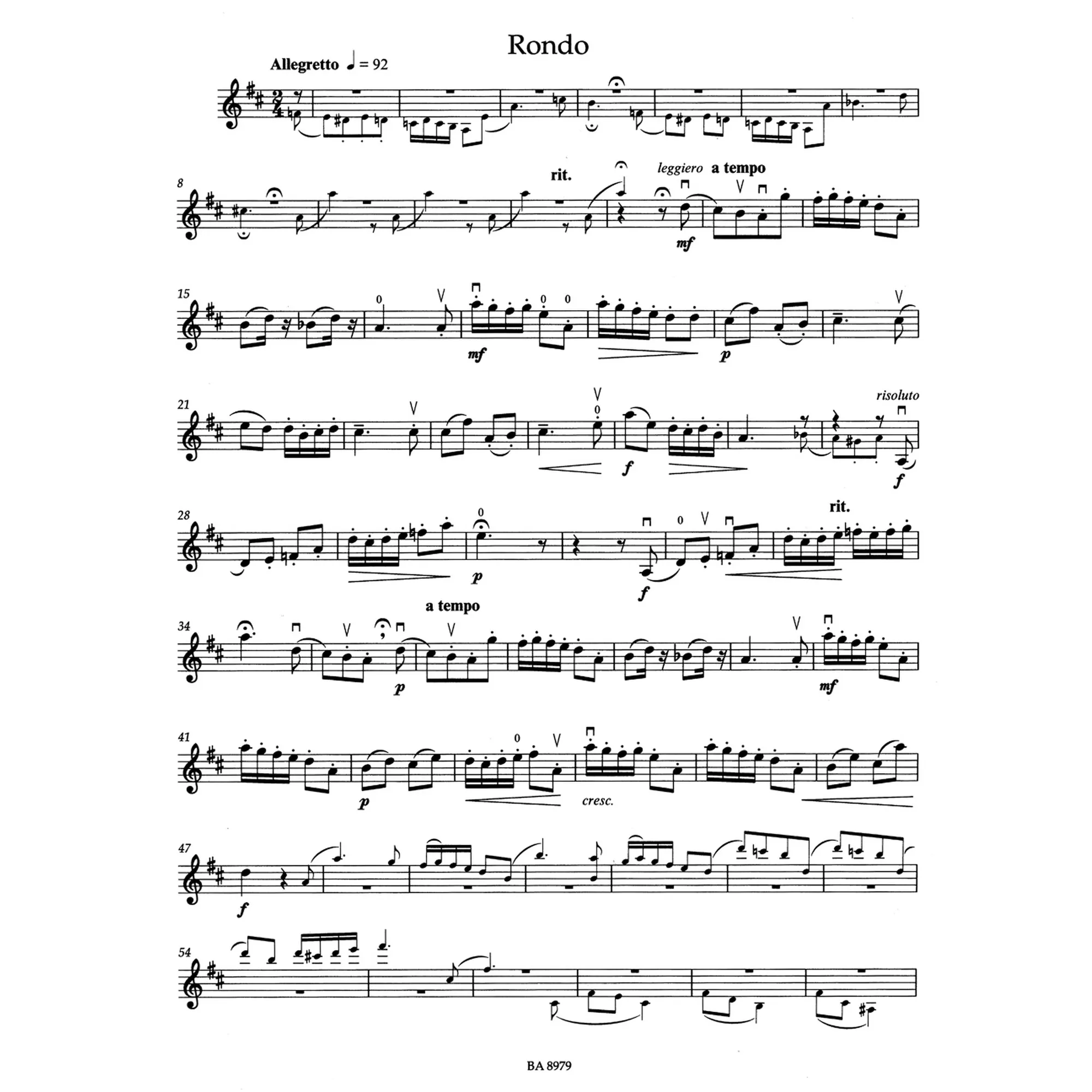 Concerto D-Dur op. 22