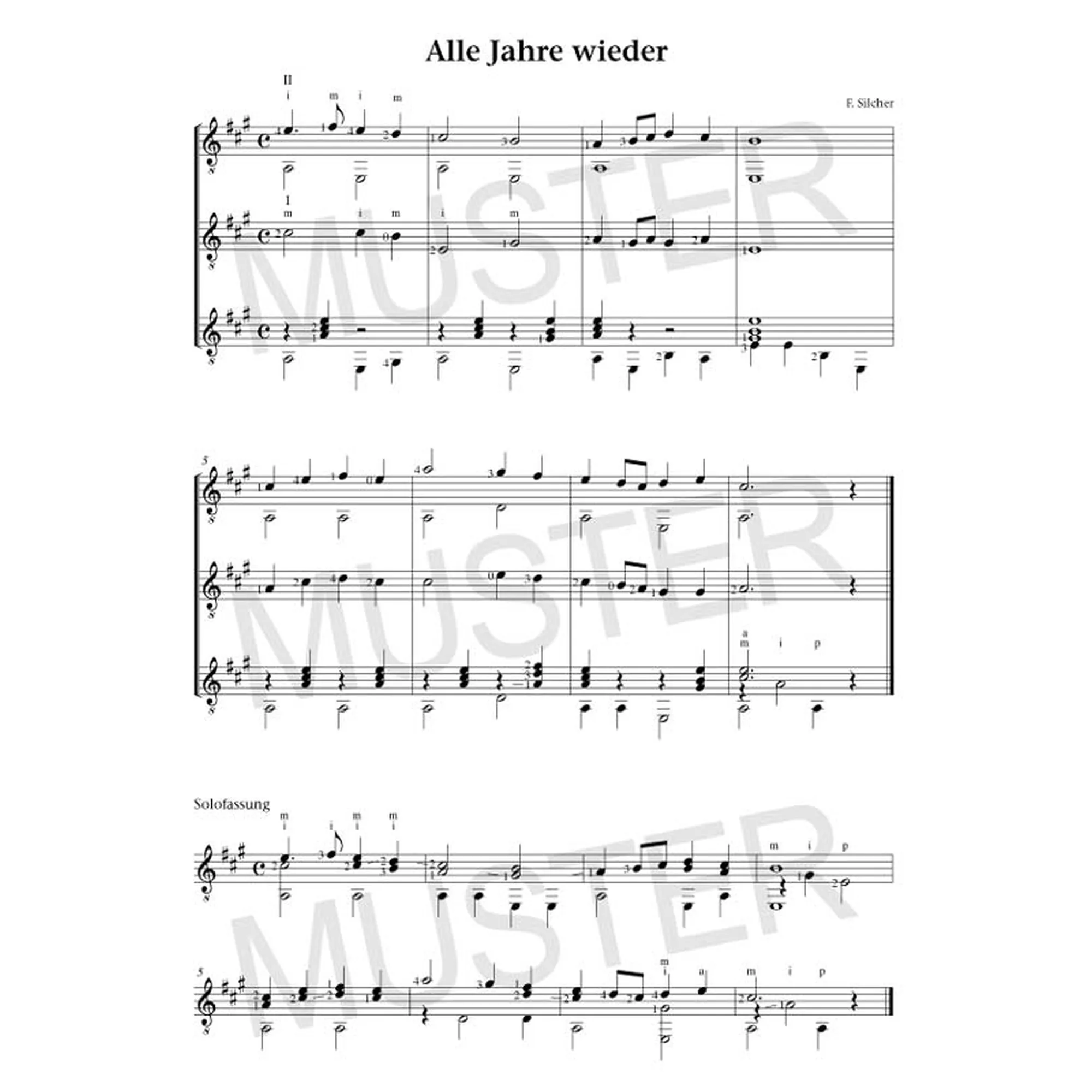 Weihnachtslieder für 1-3 Gitarren
