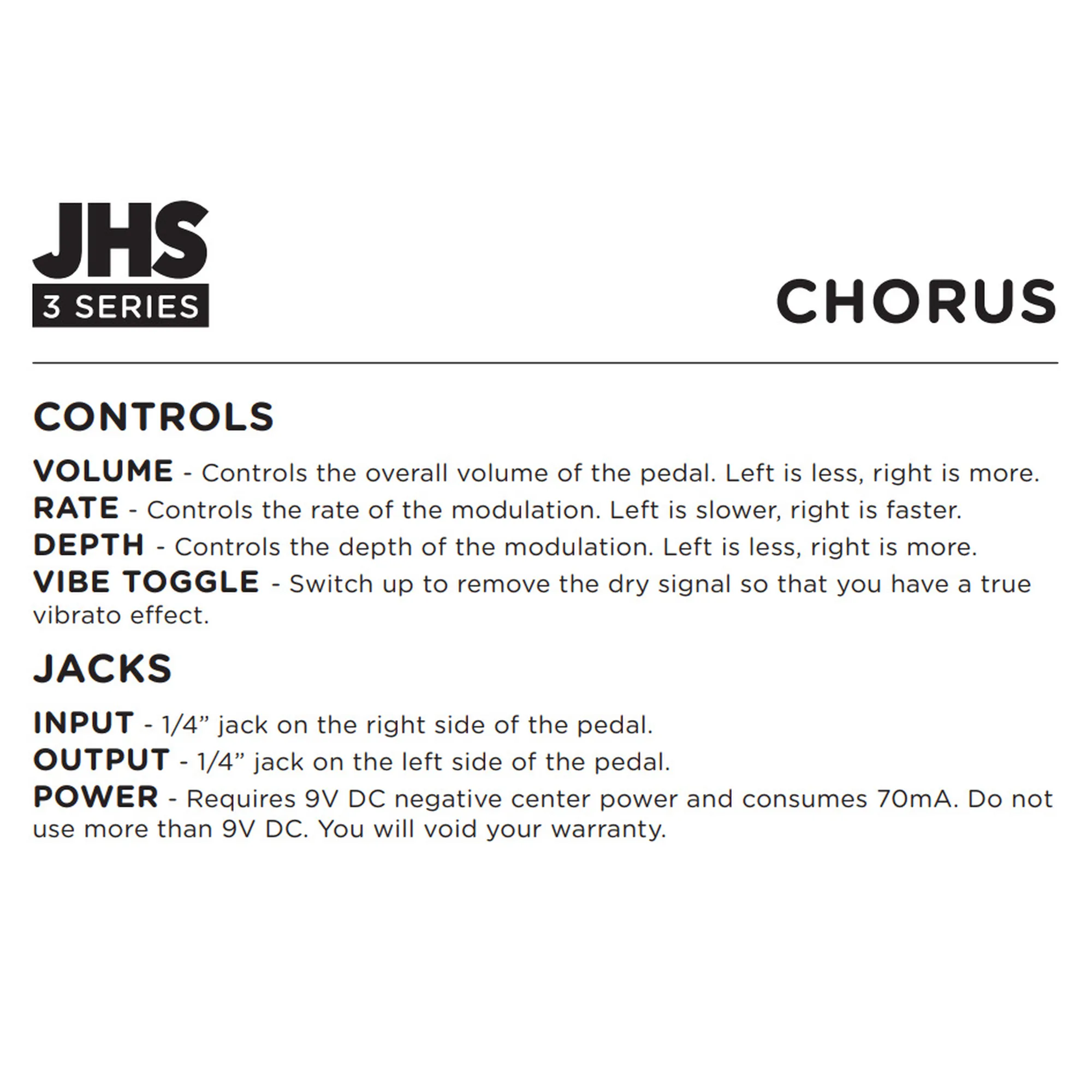 JHS Pedals 3 Series Chorus