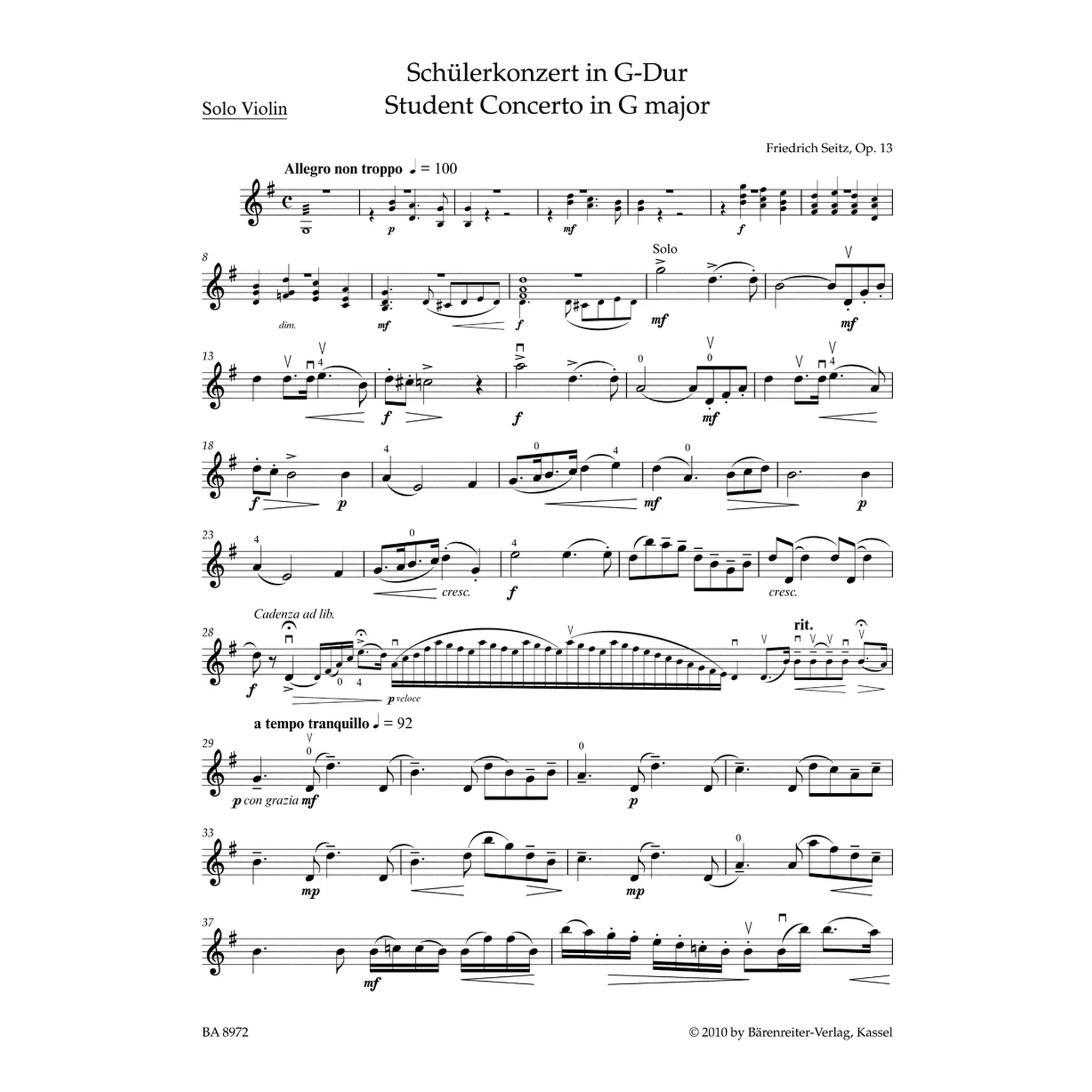 Schülerkonzert G-Dur op. 13/2