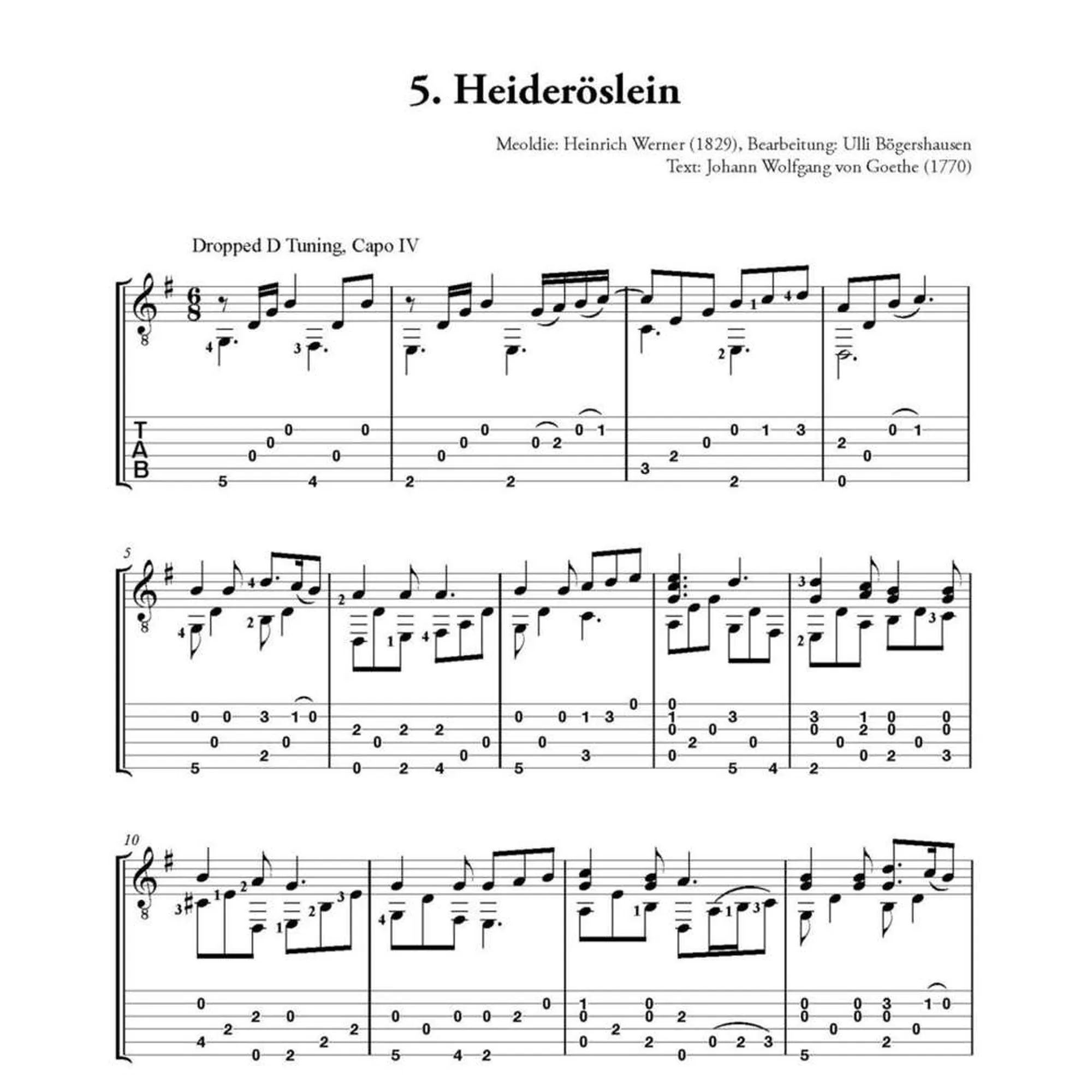 Deutsche Volkslieder für Fingerstyle Guitar