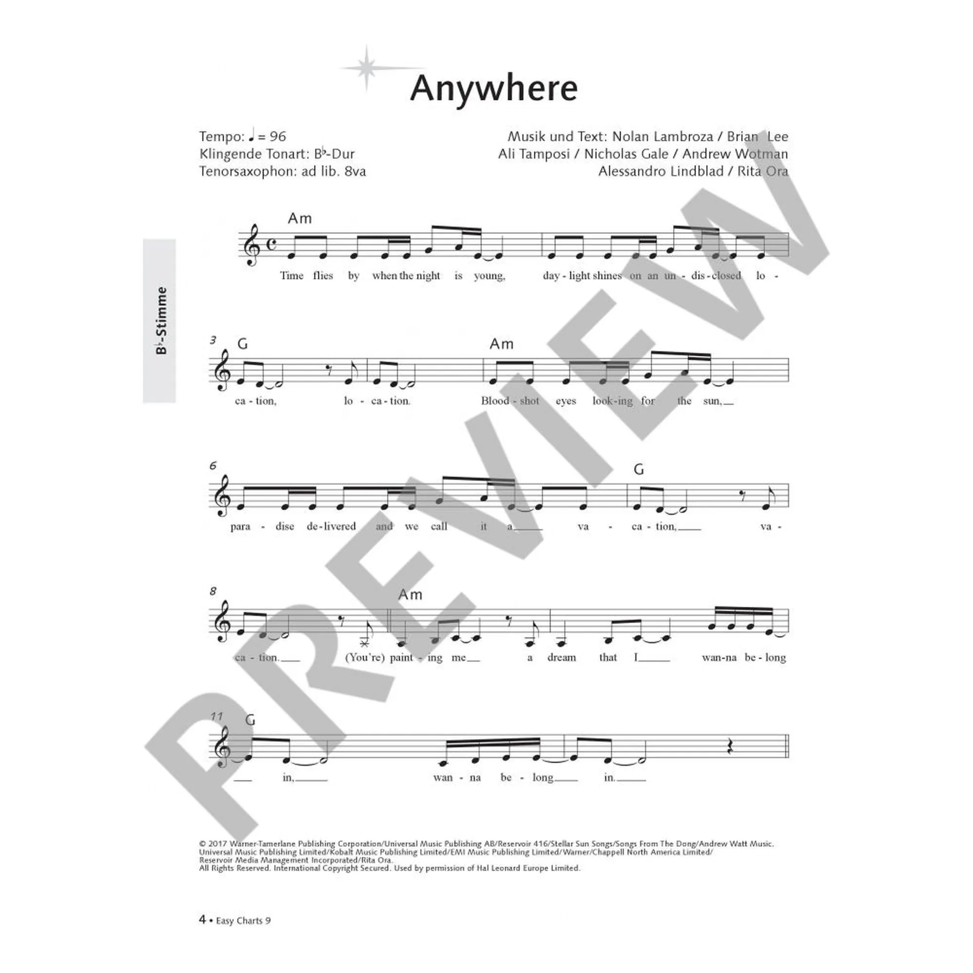 Easy Charts Playalong Band 9